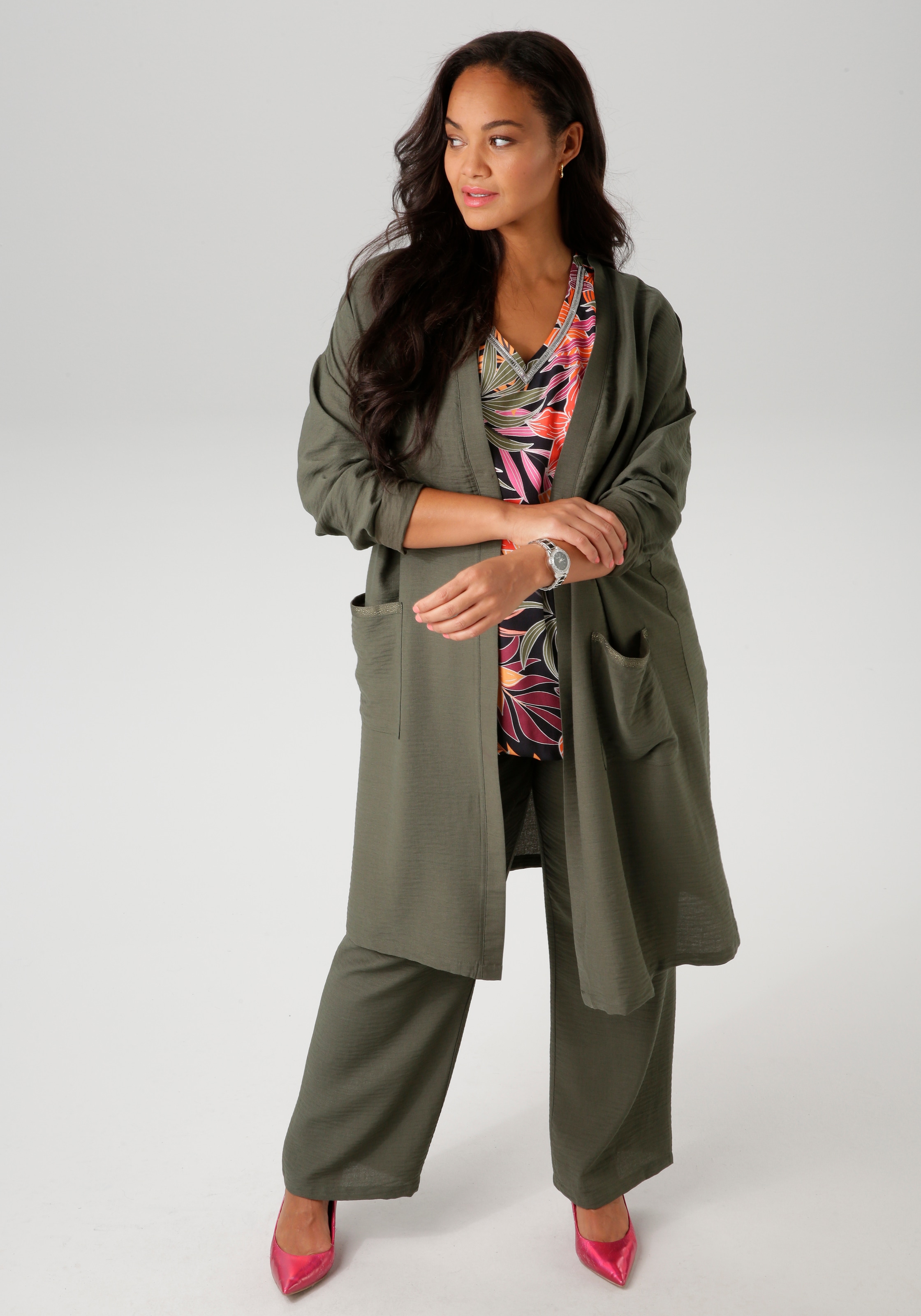 Aniston PLUS Langjacke, aus strukturierter Ware