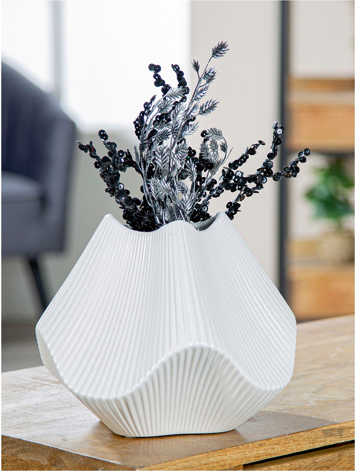 GILDE Tischvase »Vase Lamellen H. 18,5 cm«