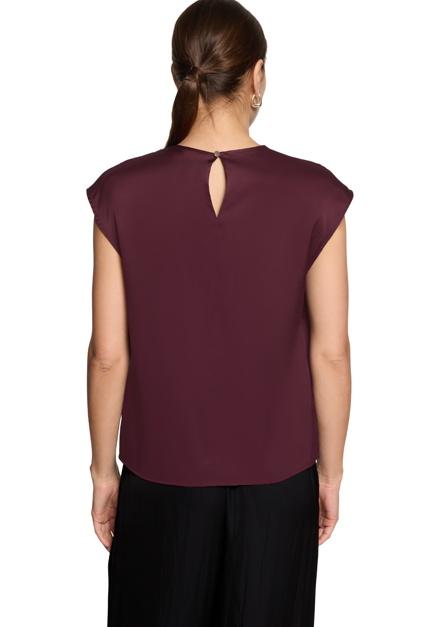 Zero Satinbluse »Satin-Bluse mit Rundhalsausschnitt«