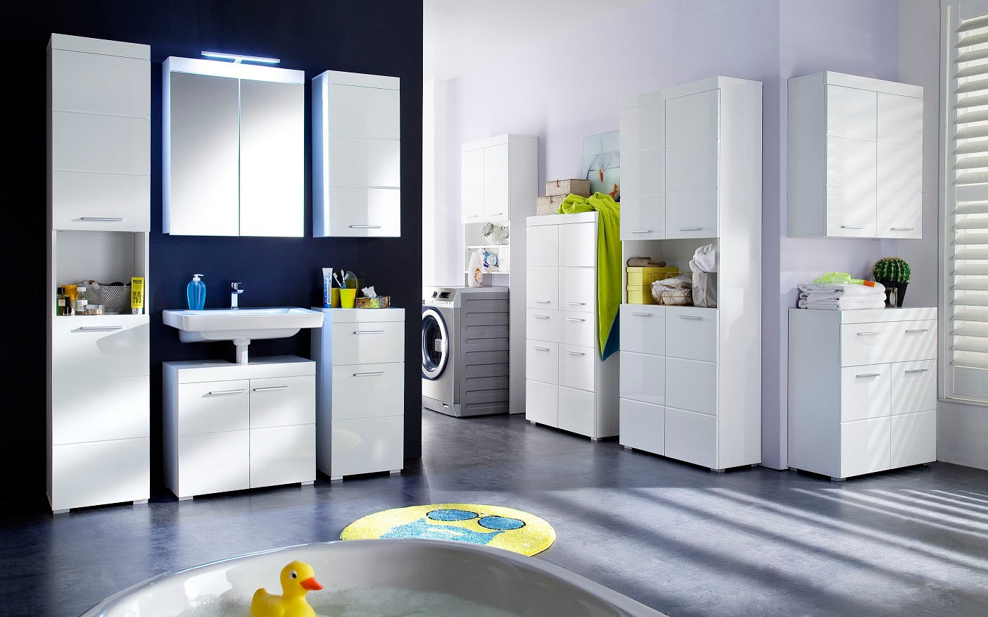 welltime Hochschrank »Avena« Badschrank mit 2 Türen & 1 Fach - (B/T/H) 37/31/190 cm