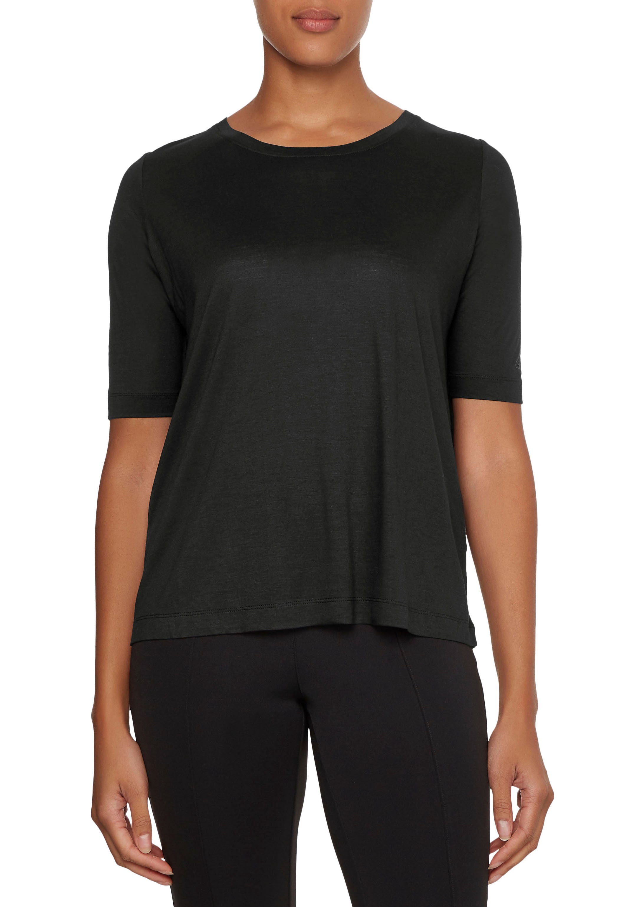 Calvin Klein Rundhalsshirt »MODAL SILK RELAXED CREW NECK TEE«, mit  Ton-in-Ton Calvin Klein Logo bei ♕