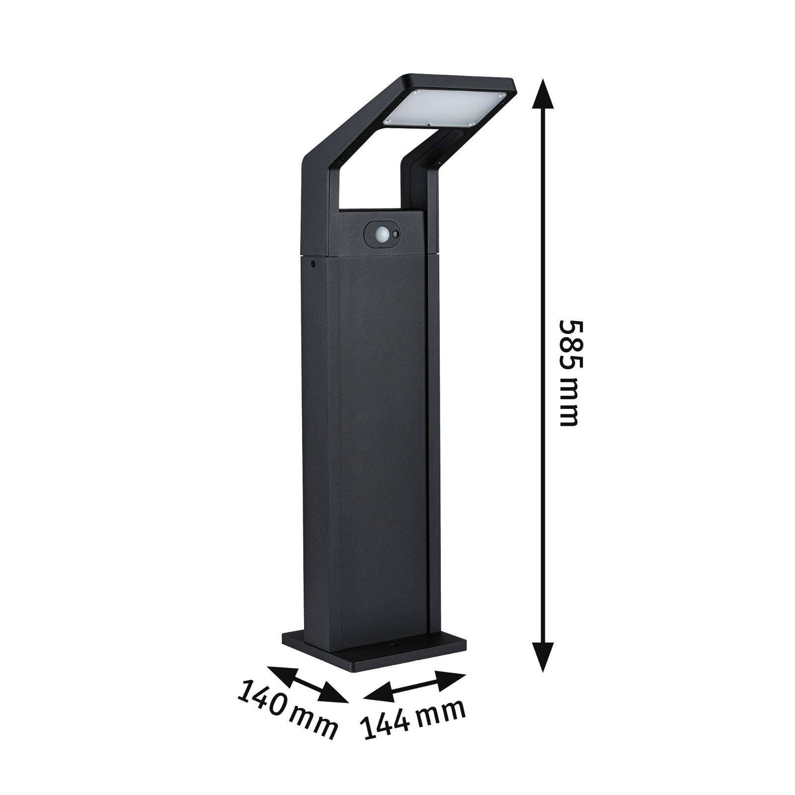 Paulmann LED Pollerleuchte »Juntea IP44 585mm 3000K 11W 900lm 230V Anthrazit Aluminium«, 1 flammig, Bewegungsmelder