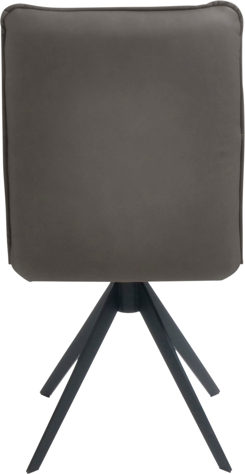 K+W Komfort & Wohnen Drehstuhl, Leder, Blitzdrehkreuz und Rückholfunktion, dekorativer 12mm Biese
