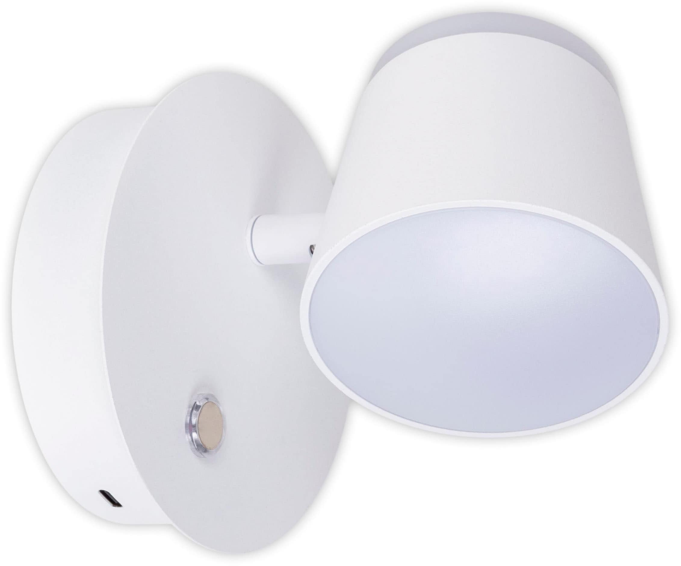 näve LED Wandleuchte »Tondo« LED-Modul 1 Stk. Warmweiß magnetisch, Akku Aufladung per USB-C Kabel, dimmbar per touch, Memory