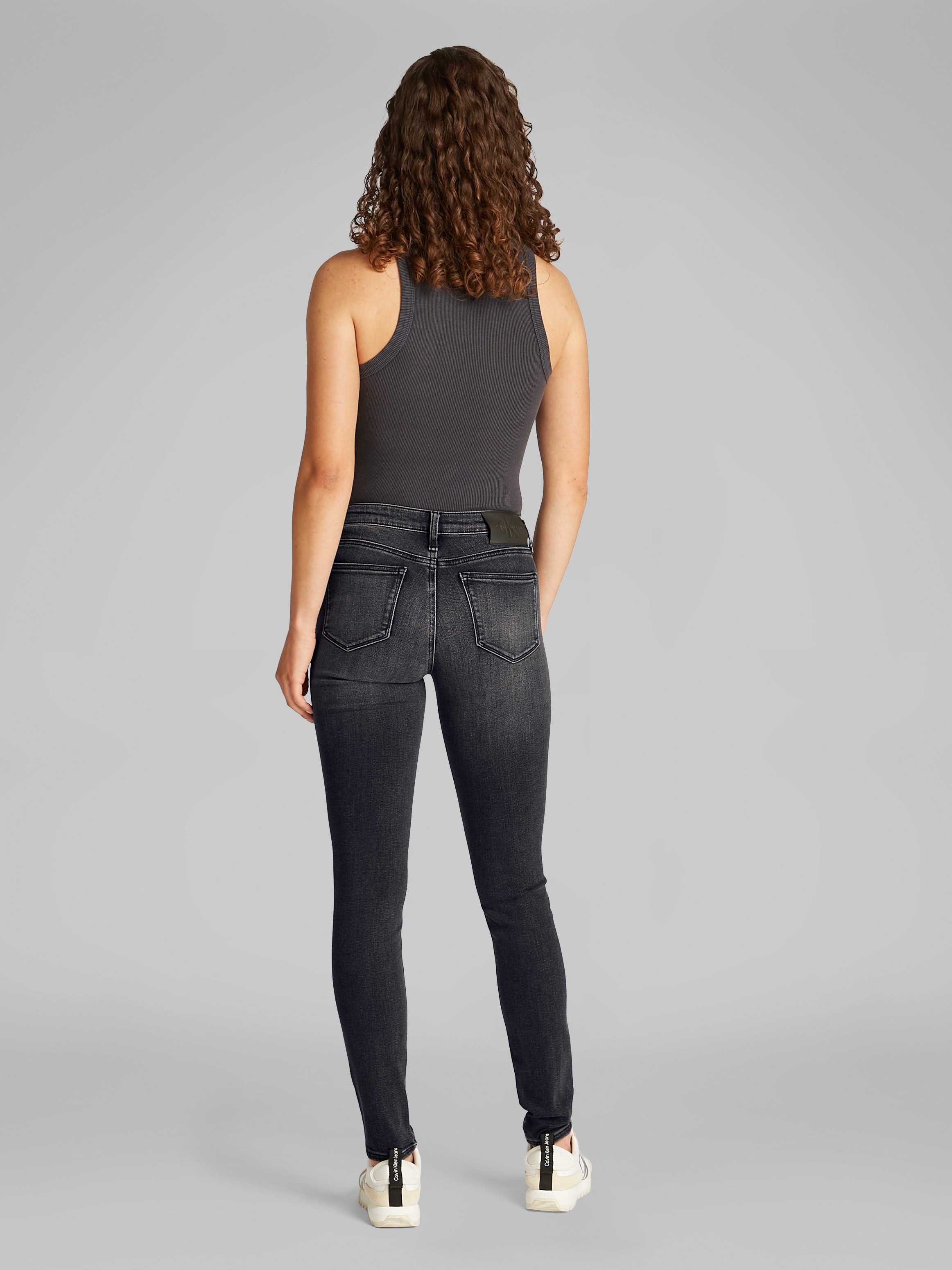 Calvin Klein Jeans Skinny-fit-Jeans »MID RISE SKINNY«, mit offener Knopfleiste