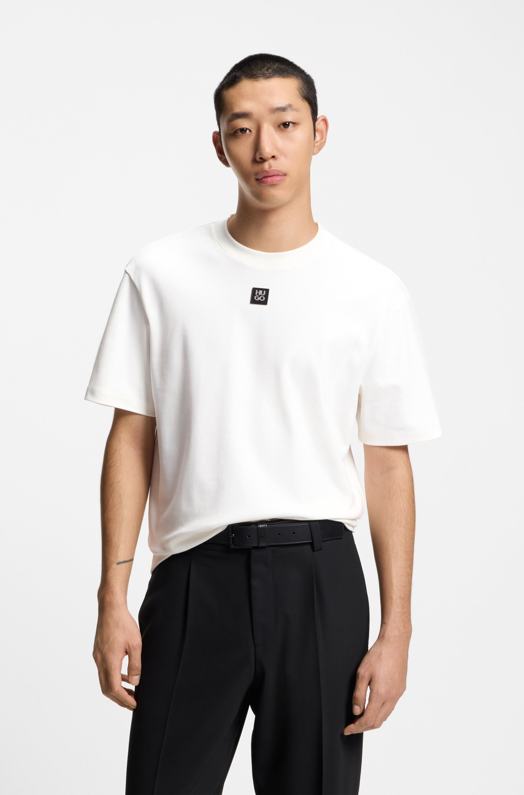 HUGO T-Shirt »Dalile« Stacked-Logo, Rundhals, regular fit