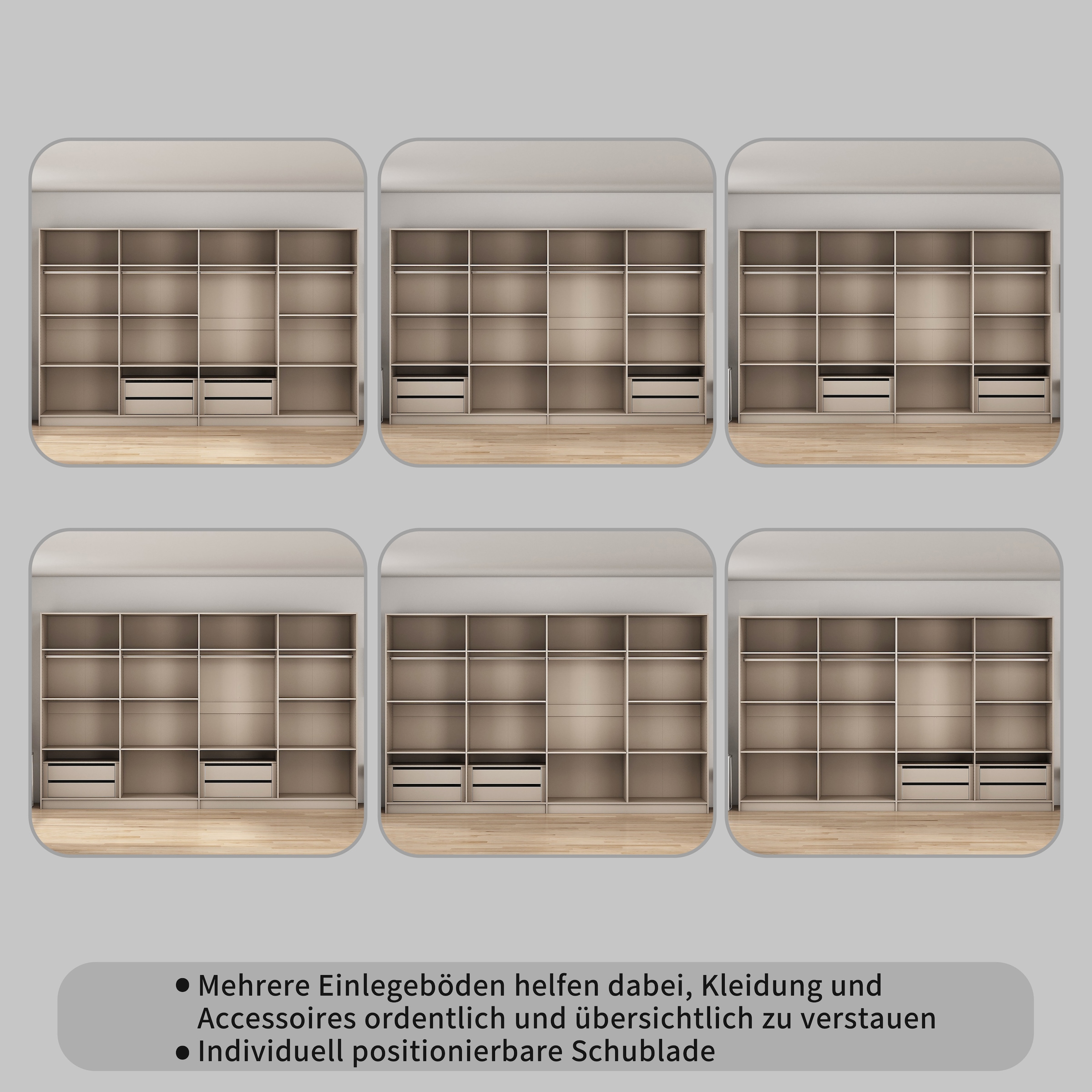 OTTO home Kleiderschrank »Annor Schlafzimmerschrank Breite 323 cm hochglanz Schrank Garderobe« Drehtürenschrank mit perfekter Innenausstattung - elegante Türgriffe