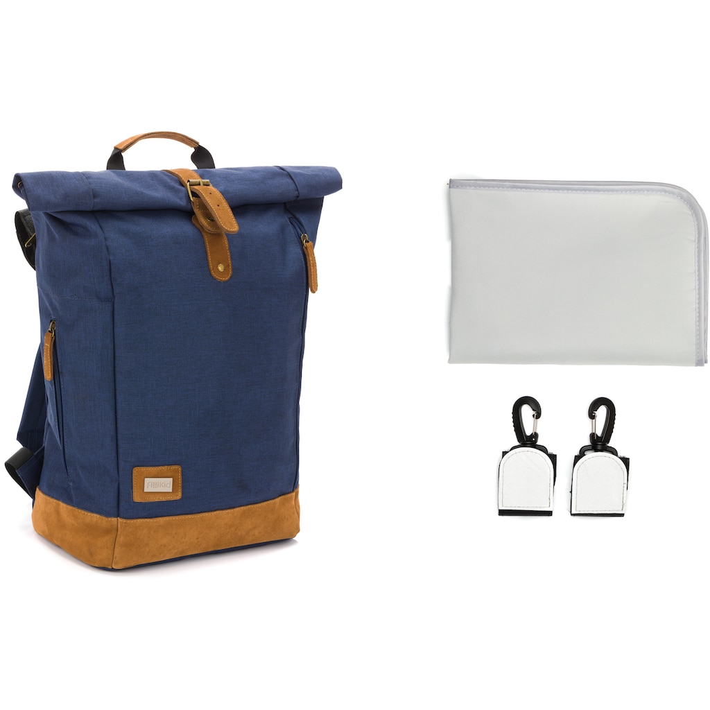 Fillikid Wickelrucksack »Berlin, navy melange«, Reflektoren