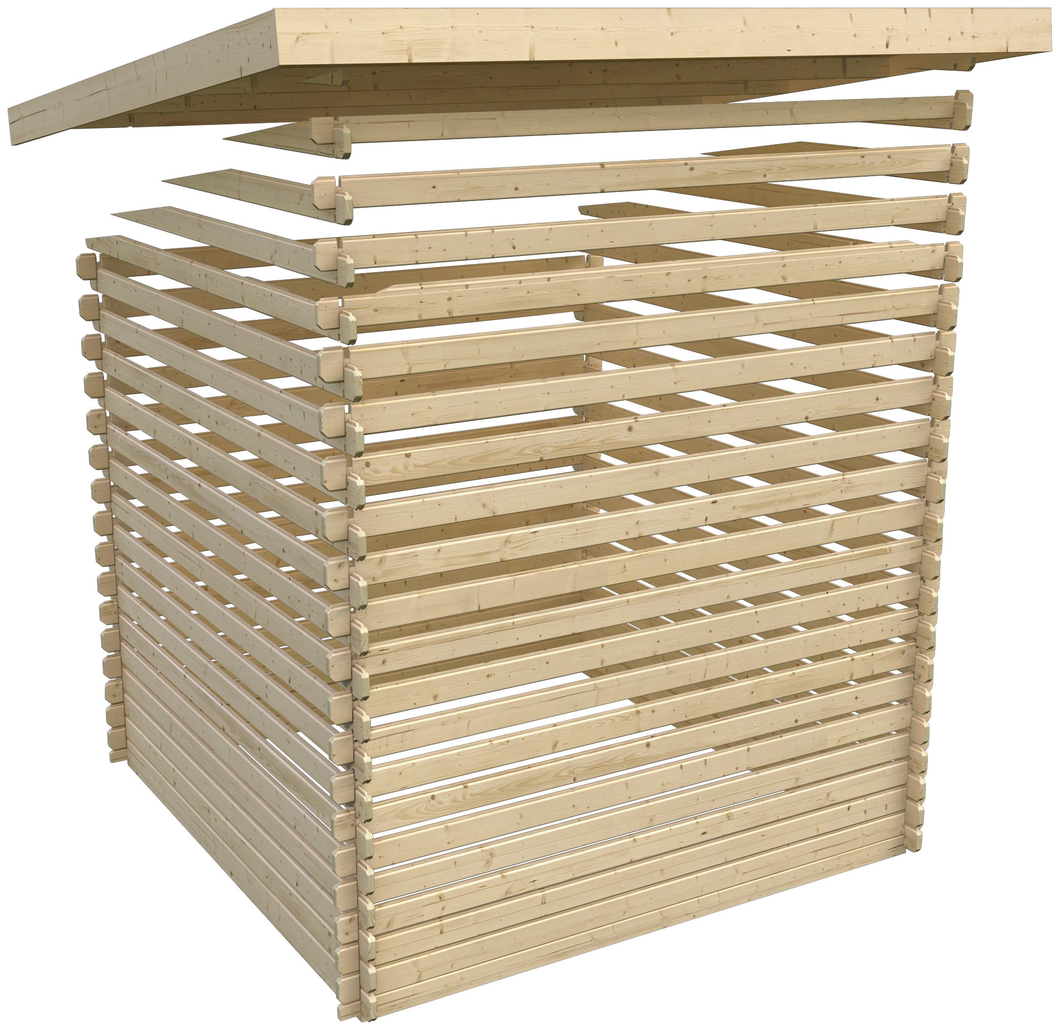 Karibu Gartenhaus »Trittau 5« mit Anbaudach und Rückwand