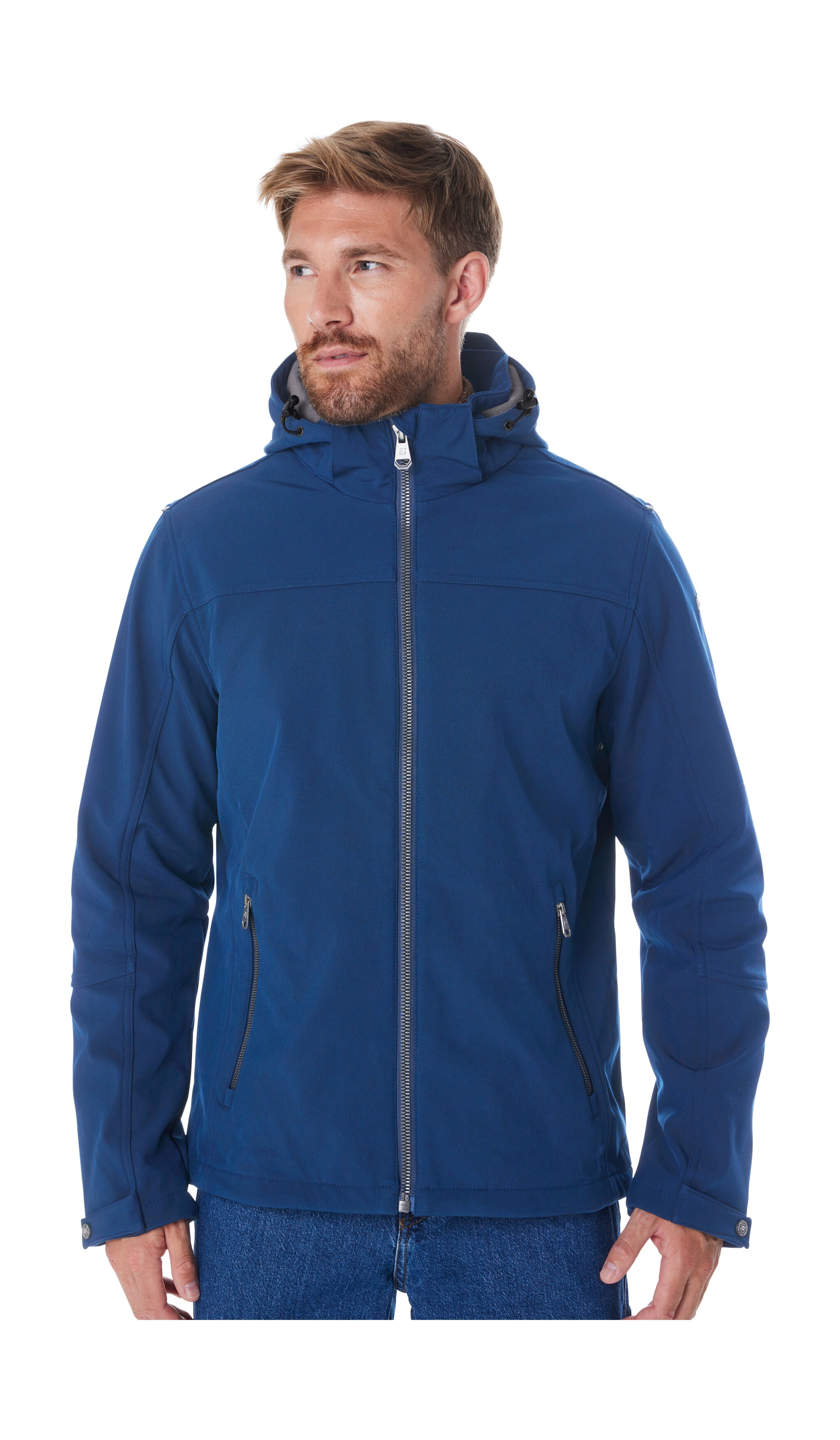 Killtec Softshelljacke »Herren Softshelljacke« Wasserabweisende Softshelljacke mit Fleece, abnehmbarer Kapuze
