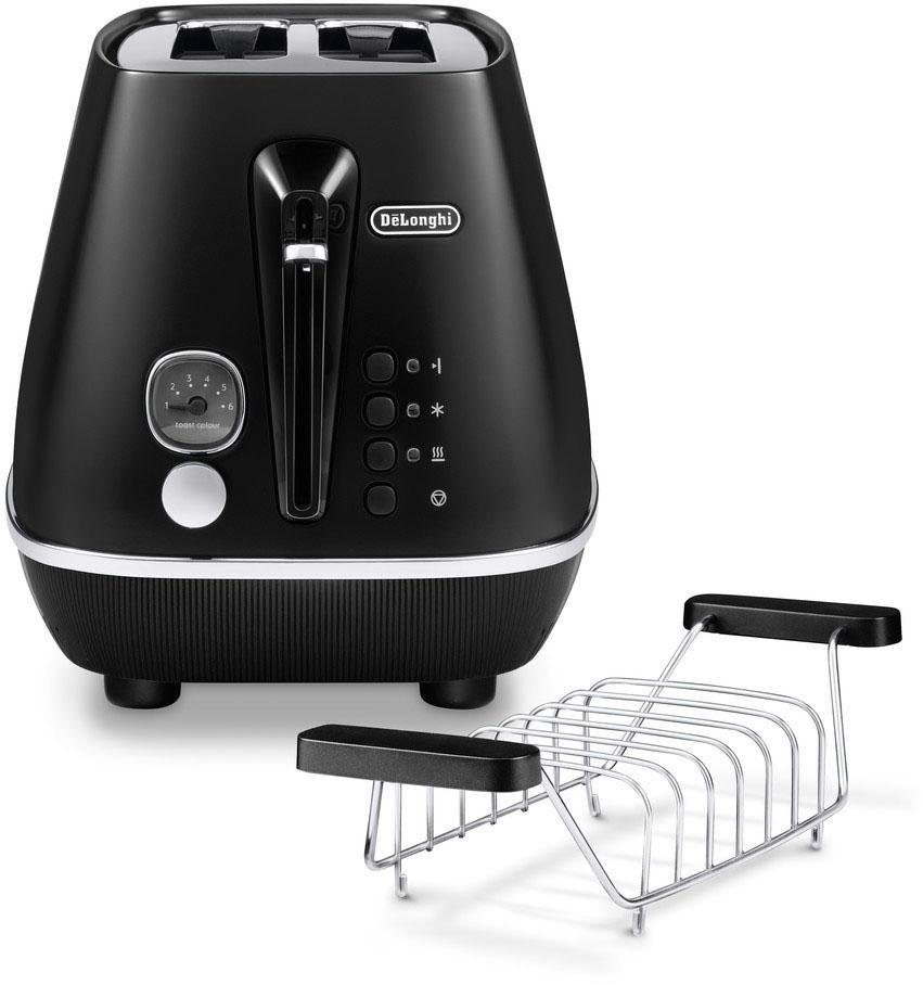 De'Longhi Toaster »Distinta Moments, CTIN 2103.BK – Sunset Black«, 2 kurze Schlitze, für 2 Scheiben, 900 W