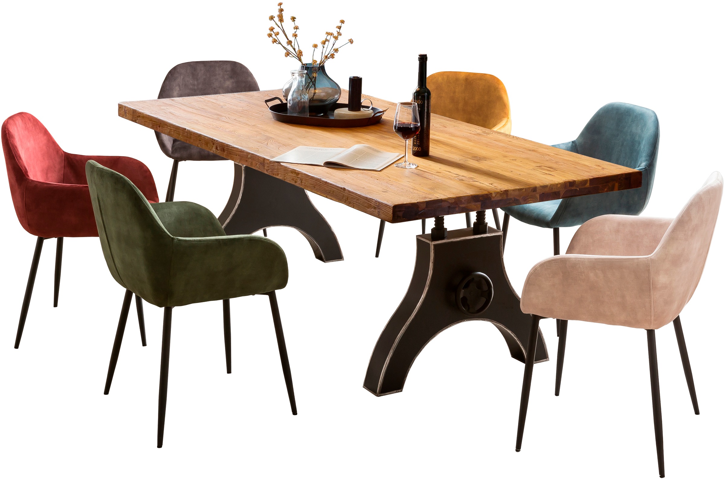 SIT Tischbein, (1 St.), mit Dekor-Kurbelrad