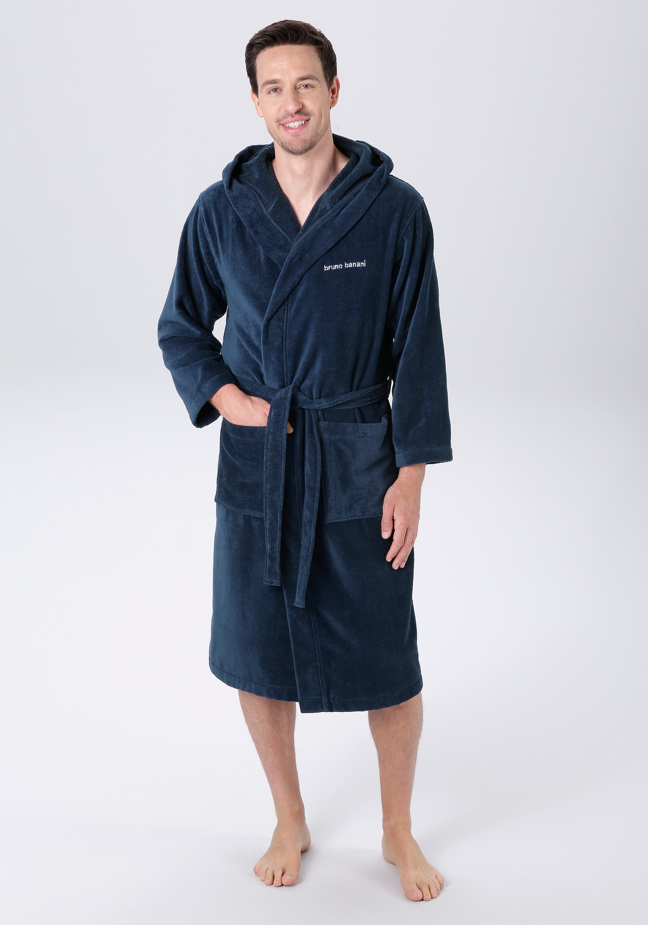 Unisex-Bademantel »Daniel«, (1 St.), Damen & Herren Bademantel, lang, mit Taschen, S-5XL