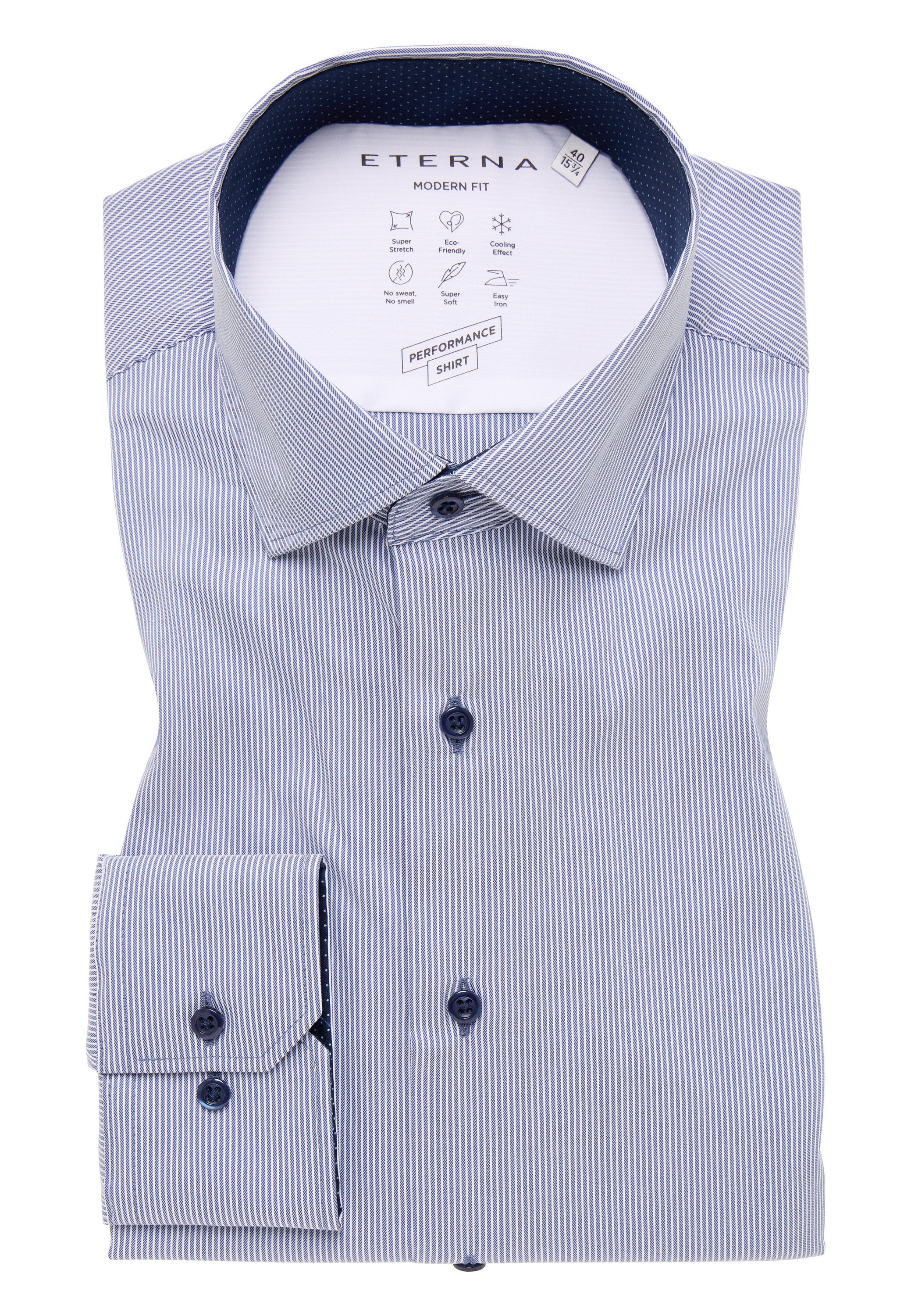 Eterna Langarmhemd »MODERN FIT«, EASY IRON (bügelleicht)