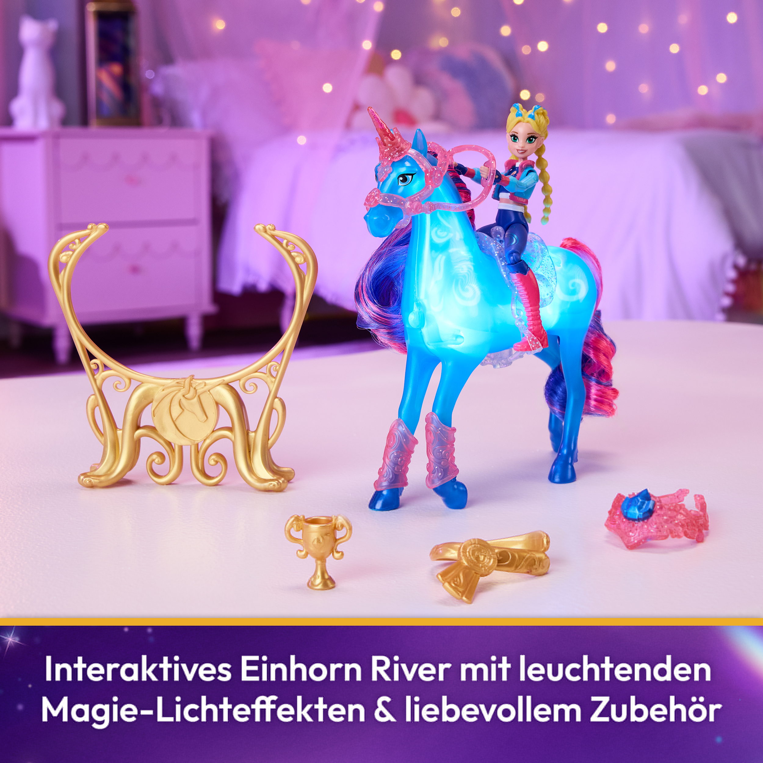 Spin Master Anziehpuppe »Unicorn Academy - Train and Glow River« mit Leuchtfunktionen