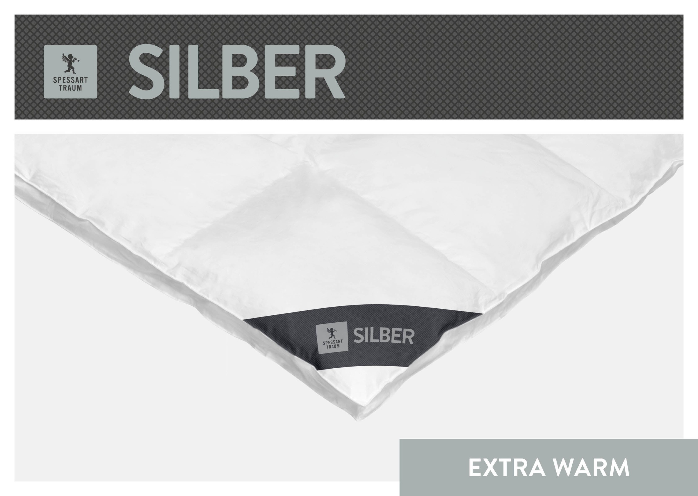 SPESSARTTRAUM Daunenbettdecke »Silber«, extrawarm, Füllung 100% Daunen, Bezug 100% Baumwolle, (1 St.), hergestellt in Deutschland, allergikerfreundlich