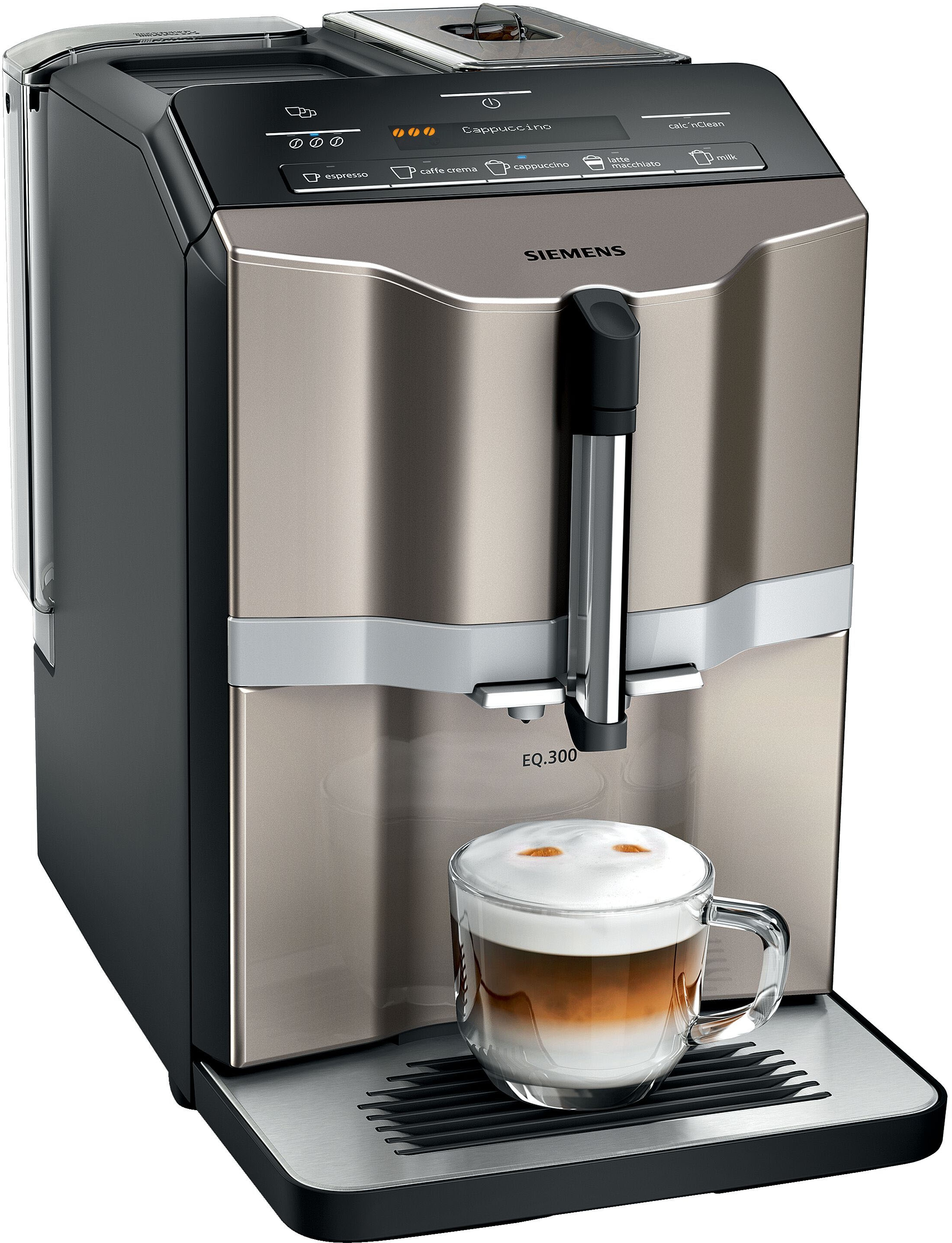 TI353514DE«, »EQ.300 mit SIEMENS LCD-Dialog-Display Kaffeevollautomat Garantie Zubereitung, 3 einfache Kaffee-Milch-Getränke, Jahren XXL 5