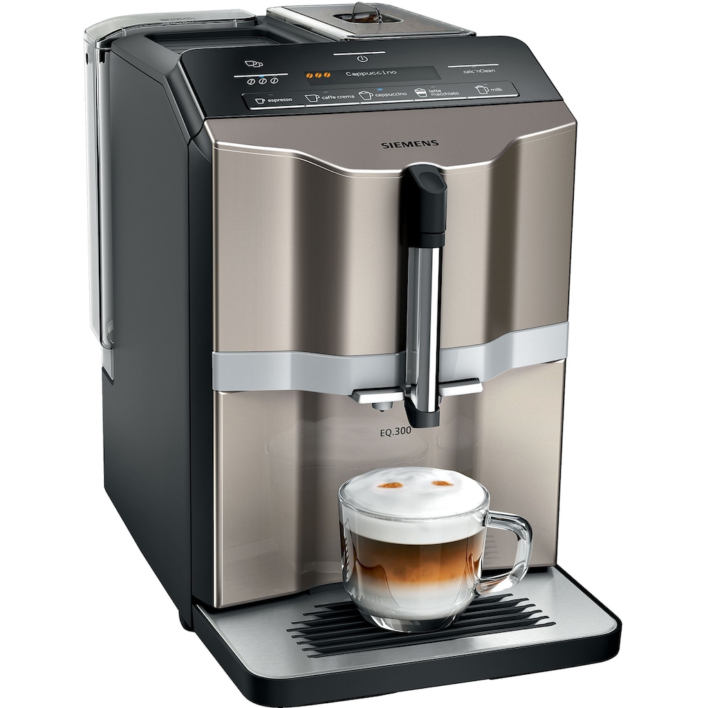 SIEMENS Kaffeevollautomat »EQ.300 TI353514DE«, einfache Zubereitung, 5 Kaffee-Milch-Getränke, LCD-Dialog-Display