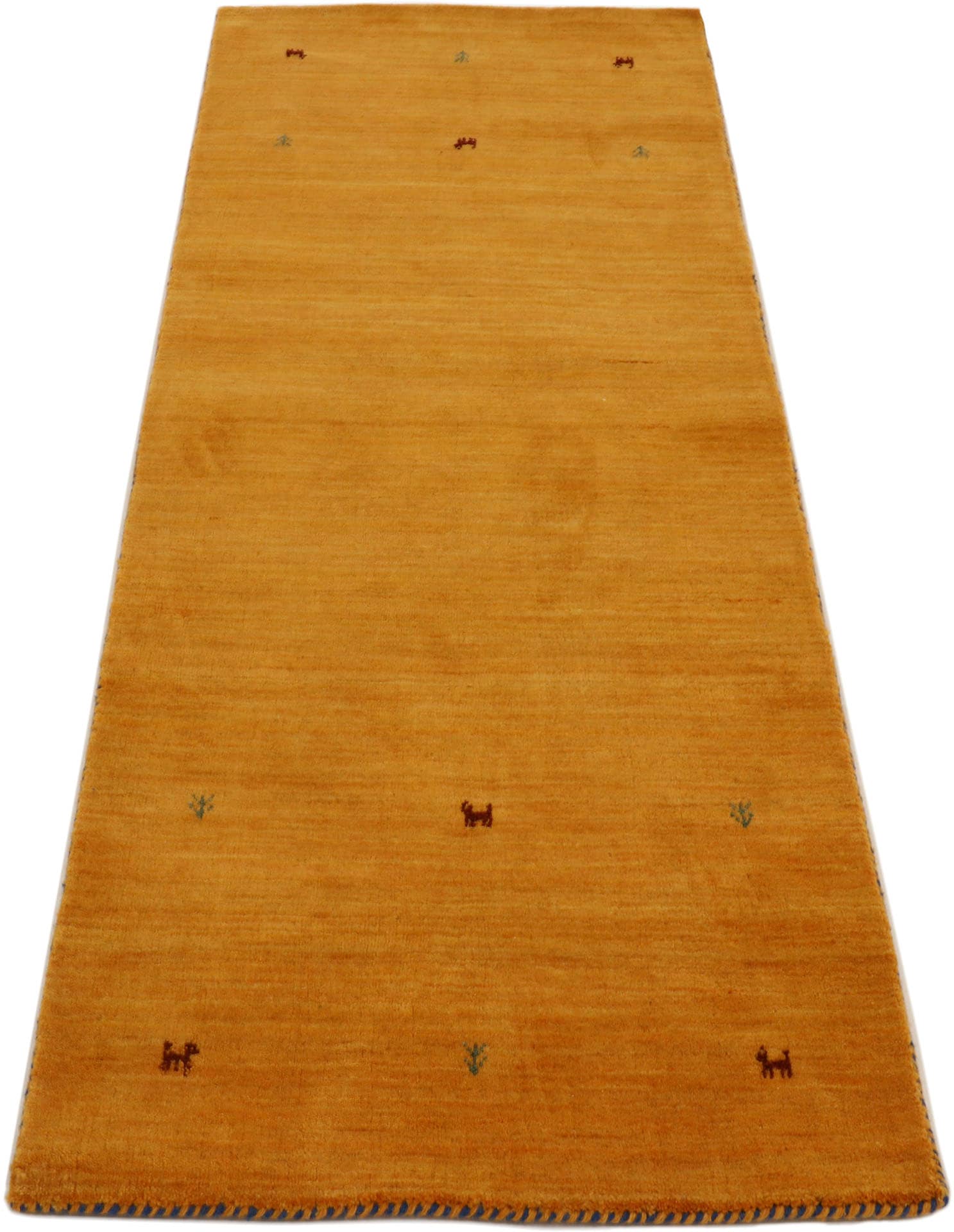 carpetfine Wollteppich »Gabbeh Uni, auch als Läufer und Rund erhältlich«, rechteckig, 15 mm Höhe, reine Wolle, handgewebt, Gabbeh Loom Tiermotiv, große Farbauswahl