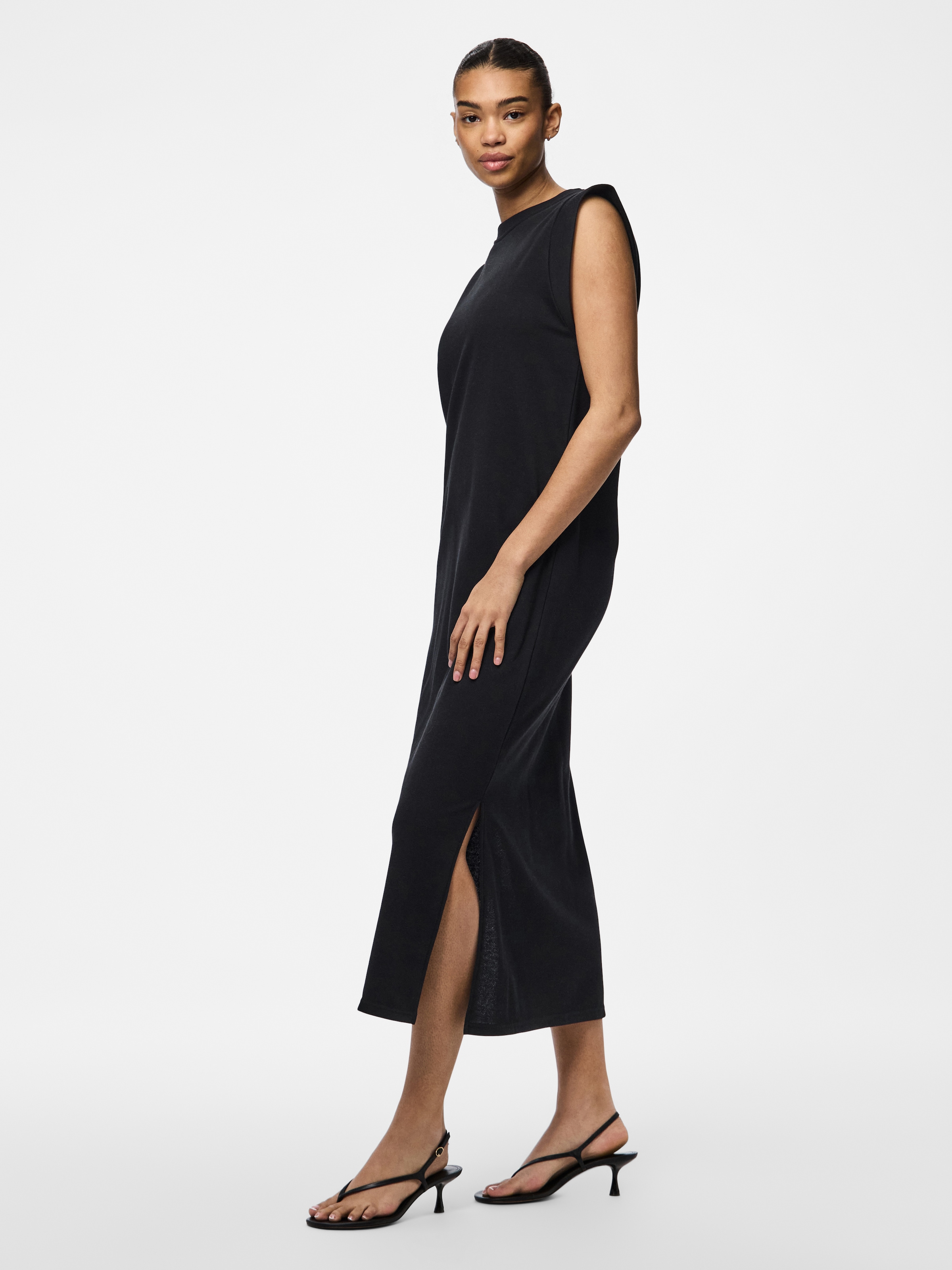 pieces Maxikleid "PCCHILLI SUMMER SL ANK DRESS UB NOOS BC" Ohne Taschen mit seitlichen Schlitzen