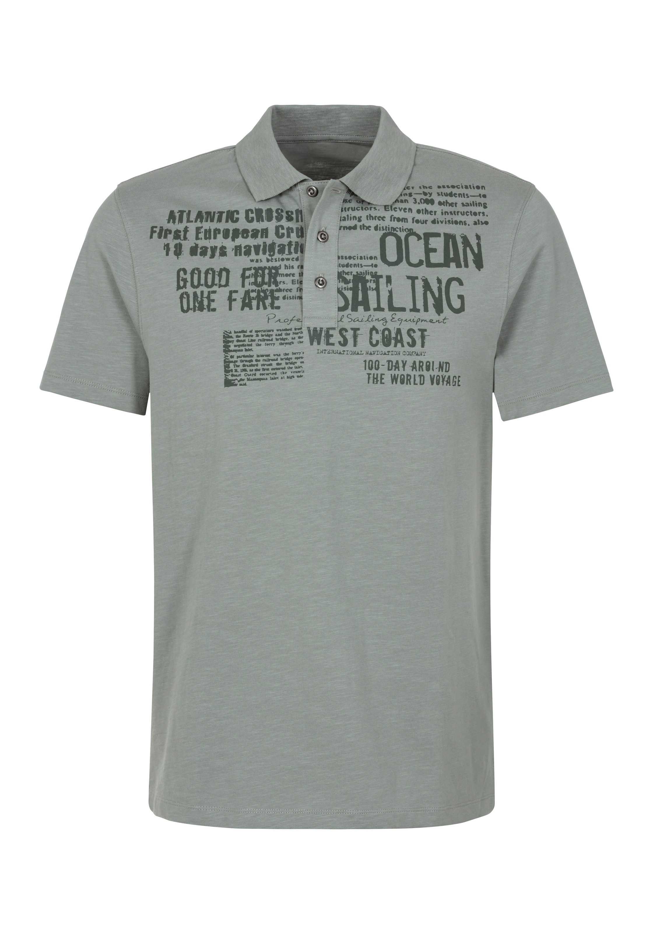 John Devin Poloshirt »mit Print«, Regular-Fit, aus Slub-Qualität, mit Print