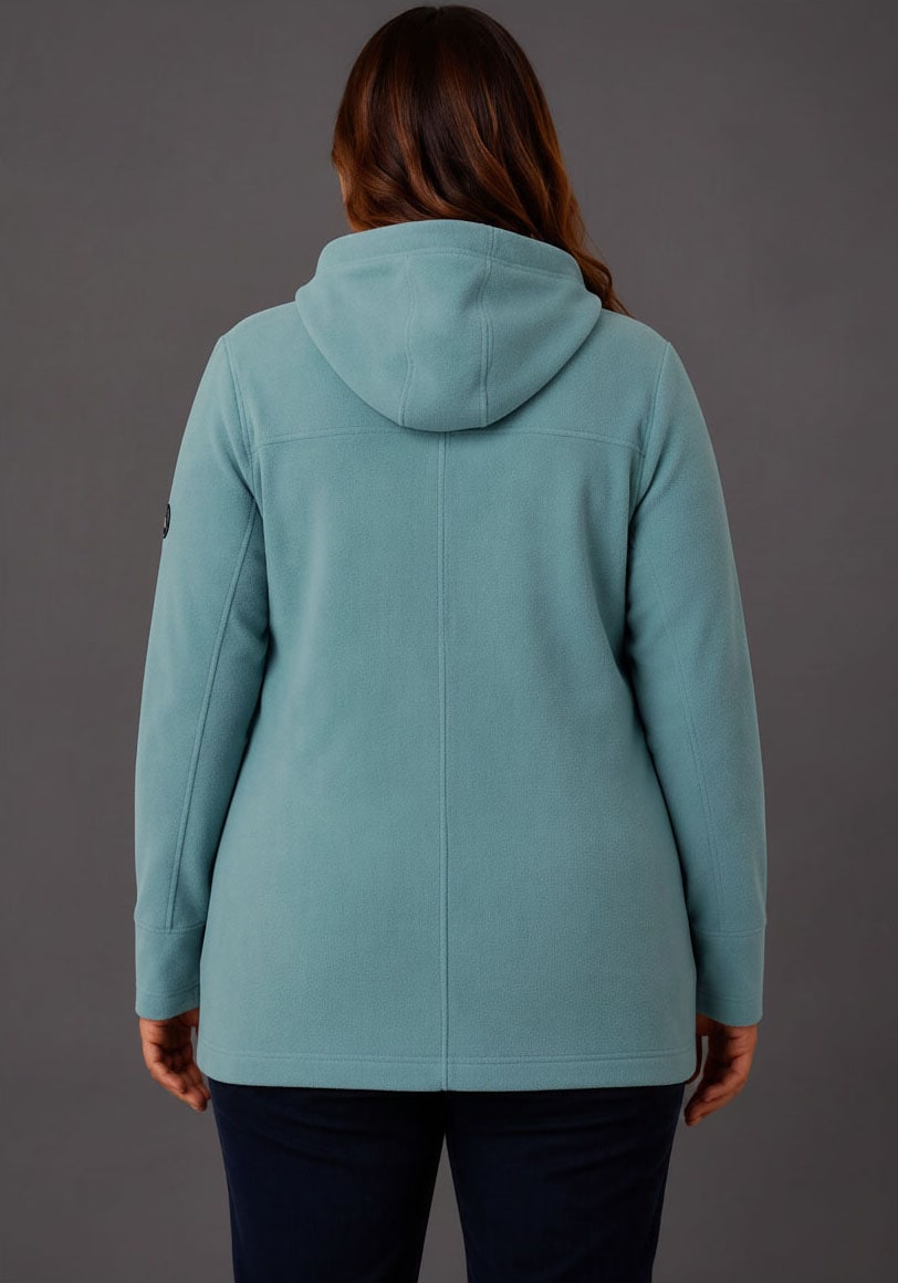 Polarino Fleecejacke »Große Größen« mit Kapuze für kalte Tage,  aus Fleece,  sportlicher Stil,  atmungsaktiv