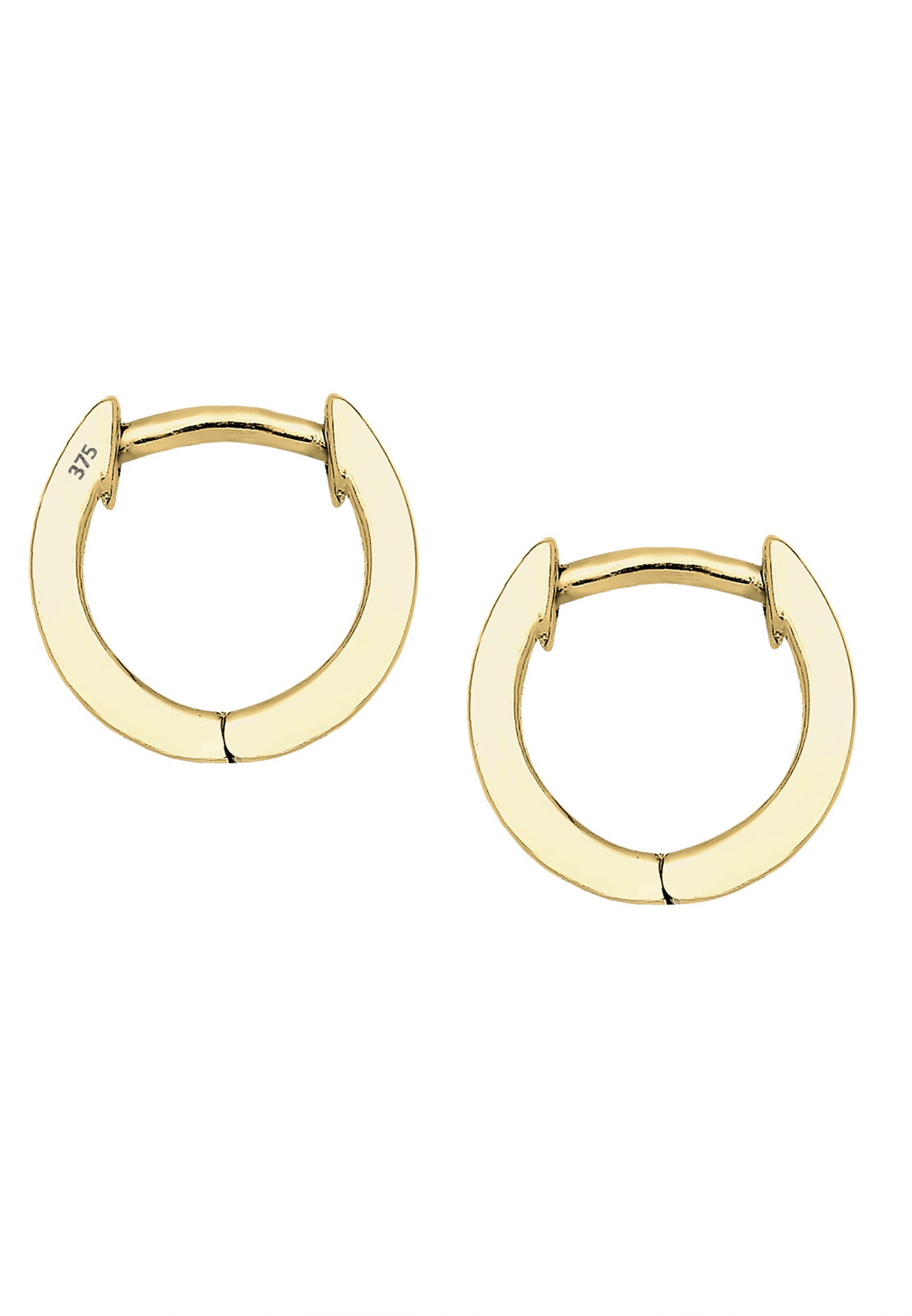 Elli DIAMONDS Paar Creolen »Ohrringe Creolen Diamant Weiß Brillantschliff (0.05 ct) 375 Gelbgold«