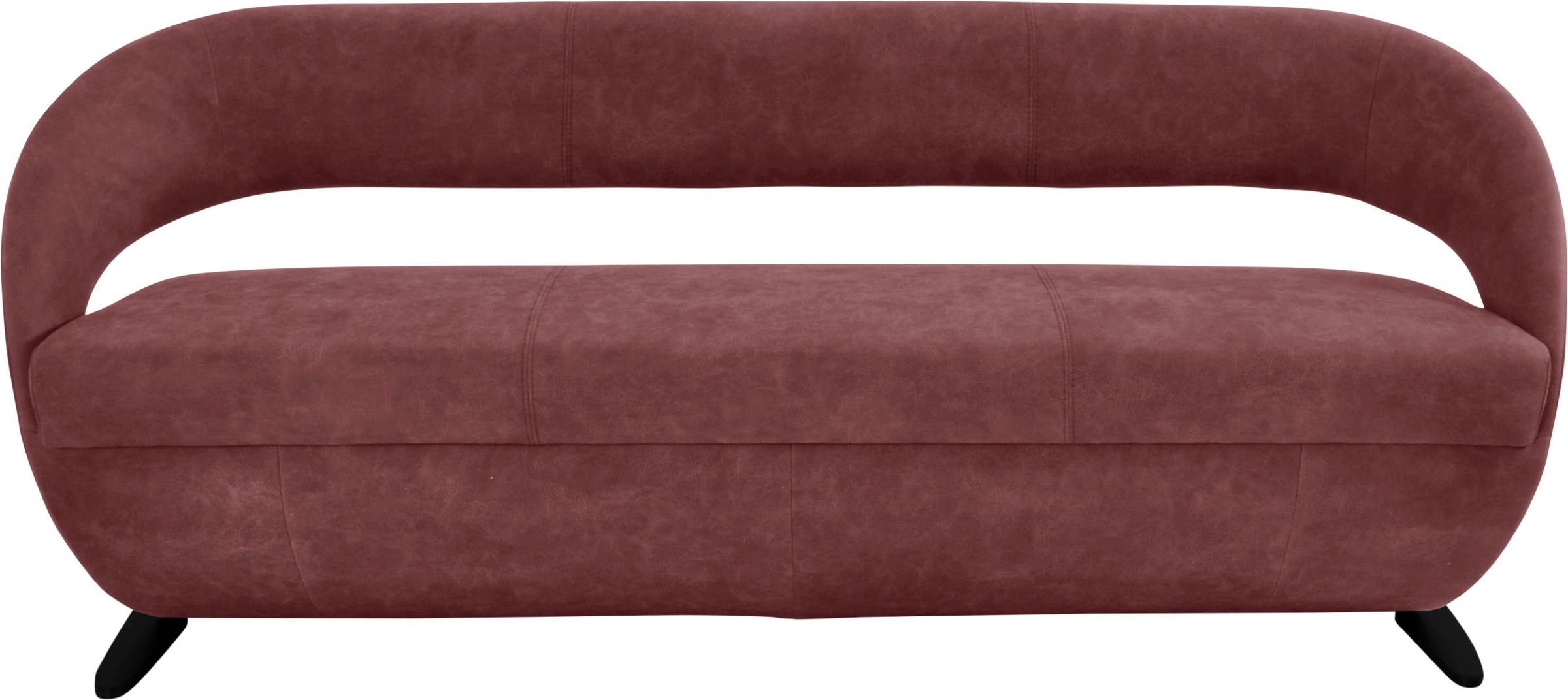 K+W Komfort & Wohnen Polsterbank »Wave« in geschwungener Optik mit Metallkufe in schwarz Struktur