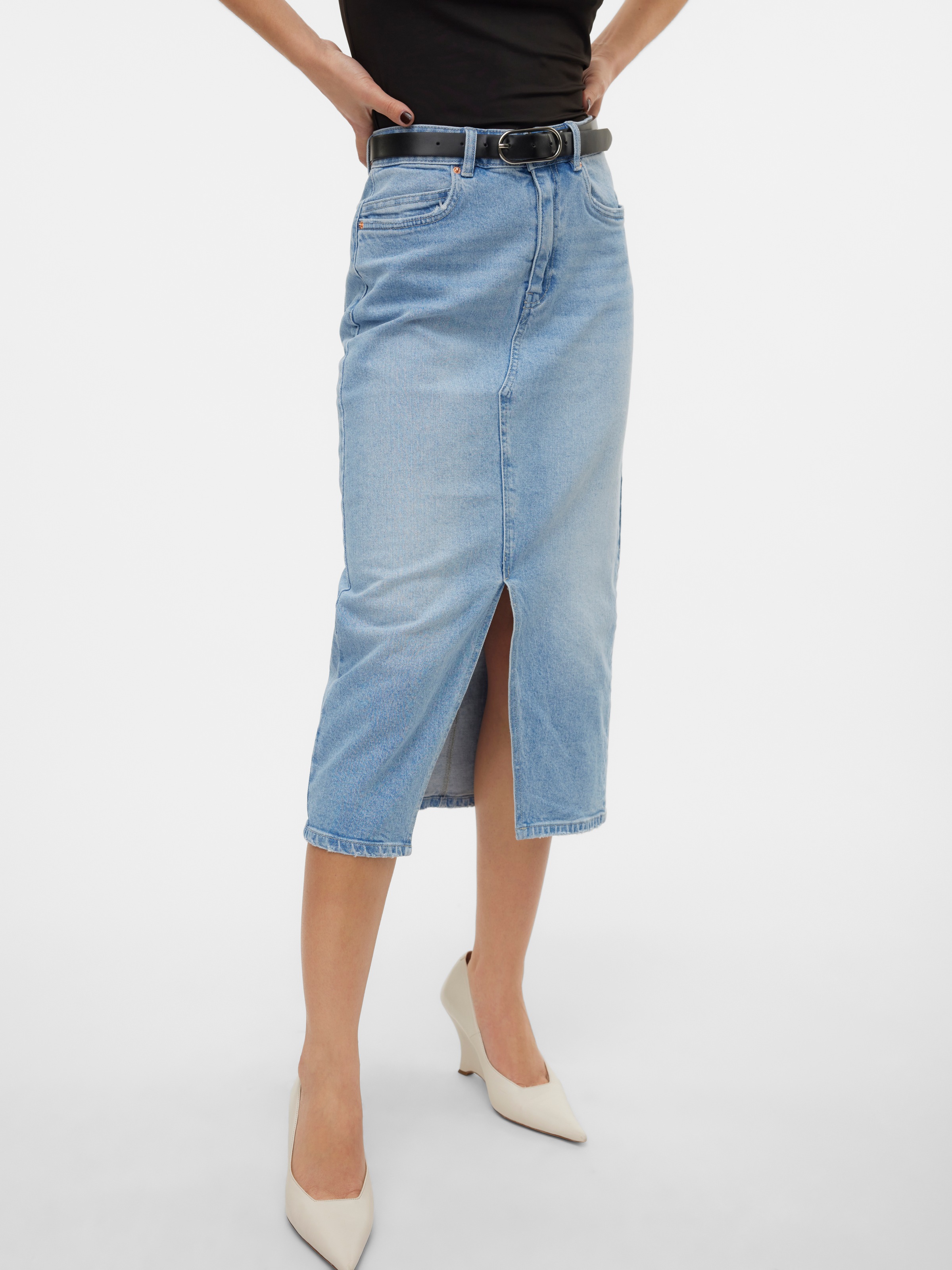 Vero Moda Maxirock »VMVERI HR CALF DENIM SKIRT GA NOOS«