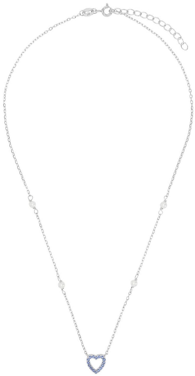 Amor Kette mit Anhänger »Herz, Trachtenschmuck, Volksfest« mit Stein (synth.) - mit Muschelkernperle