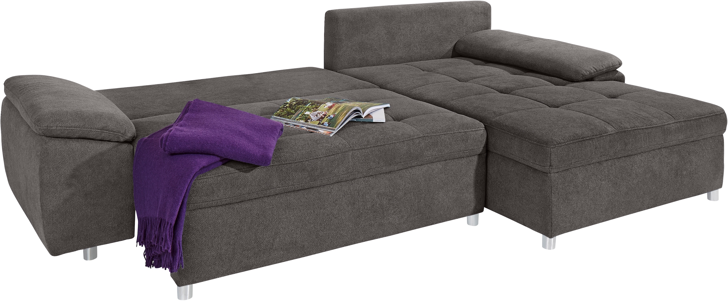 sit&more Ecksofa Labene, wahlweise mit Bettfunktion und Bettkasten, inkl. Rückenkissen