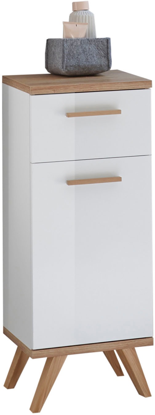 Saphir Badmöbel-Set »Quickset Mineralmarmor-Waschtisch mit LED-Spiegel, Unterschrank« 7 Stk. tlg.