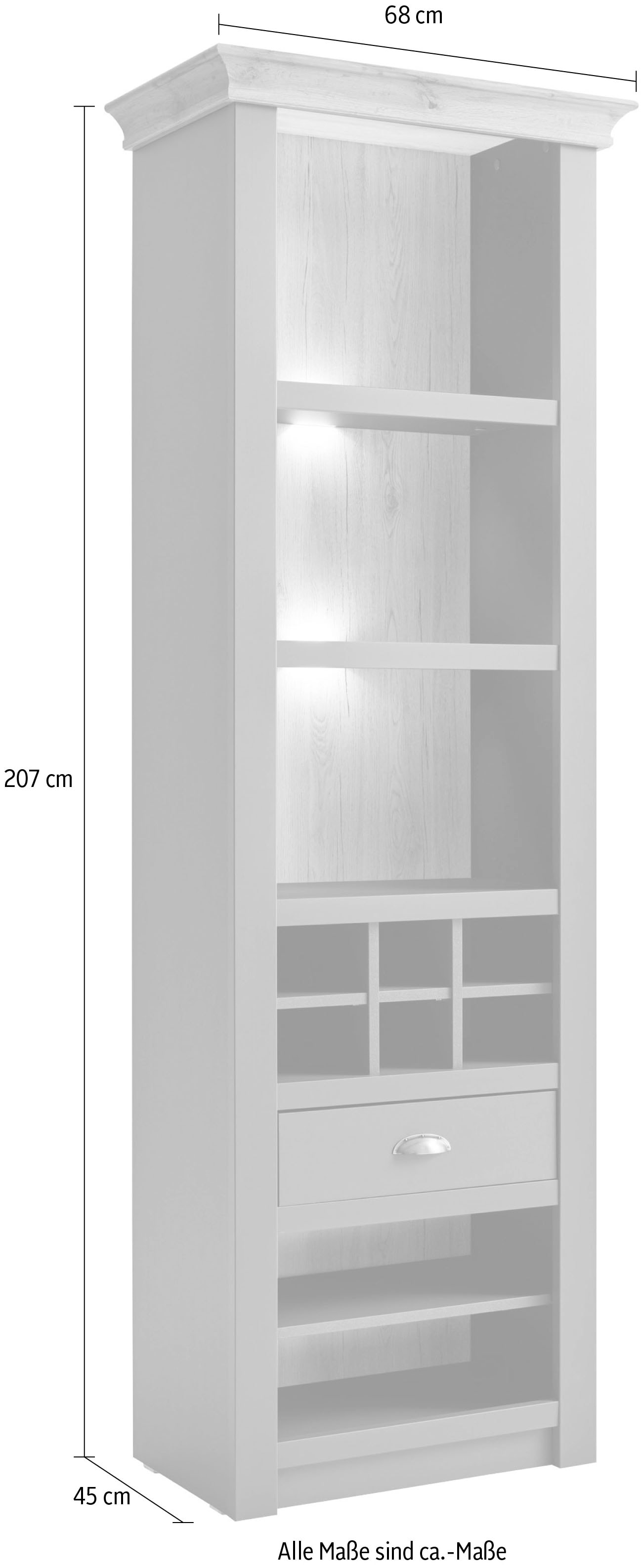 Home affaire Regal »Cambridge«, ohne Beleuchtung, Höhe ca. 207 cm bequem  bestellen