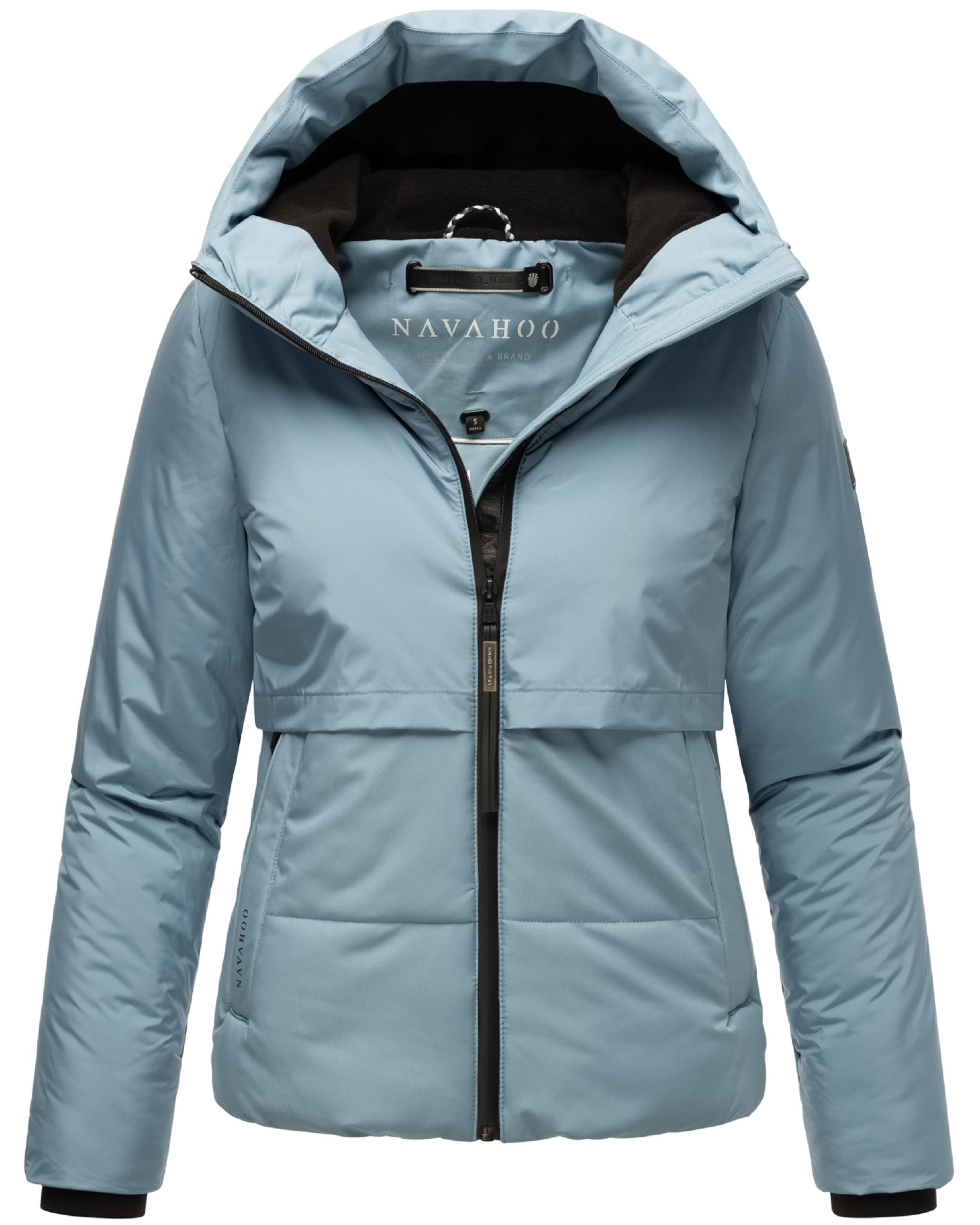 Navahoo, Damen, Steppjacke »Steppjacke Liebesküken XIV«, Powder Blue, M, Powder Blue, Modische Damen Steppjacke mit kontrastfarbenen Elementen