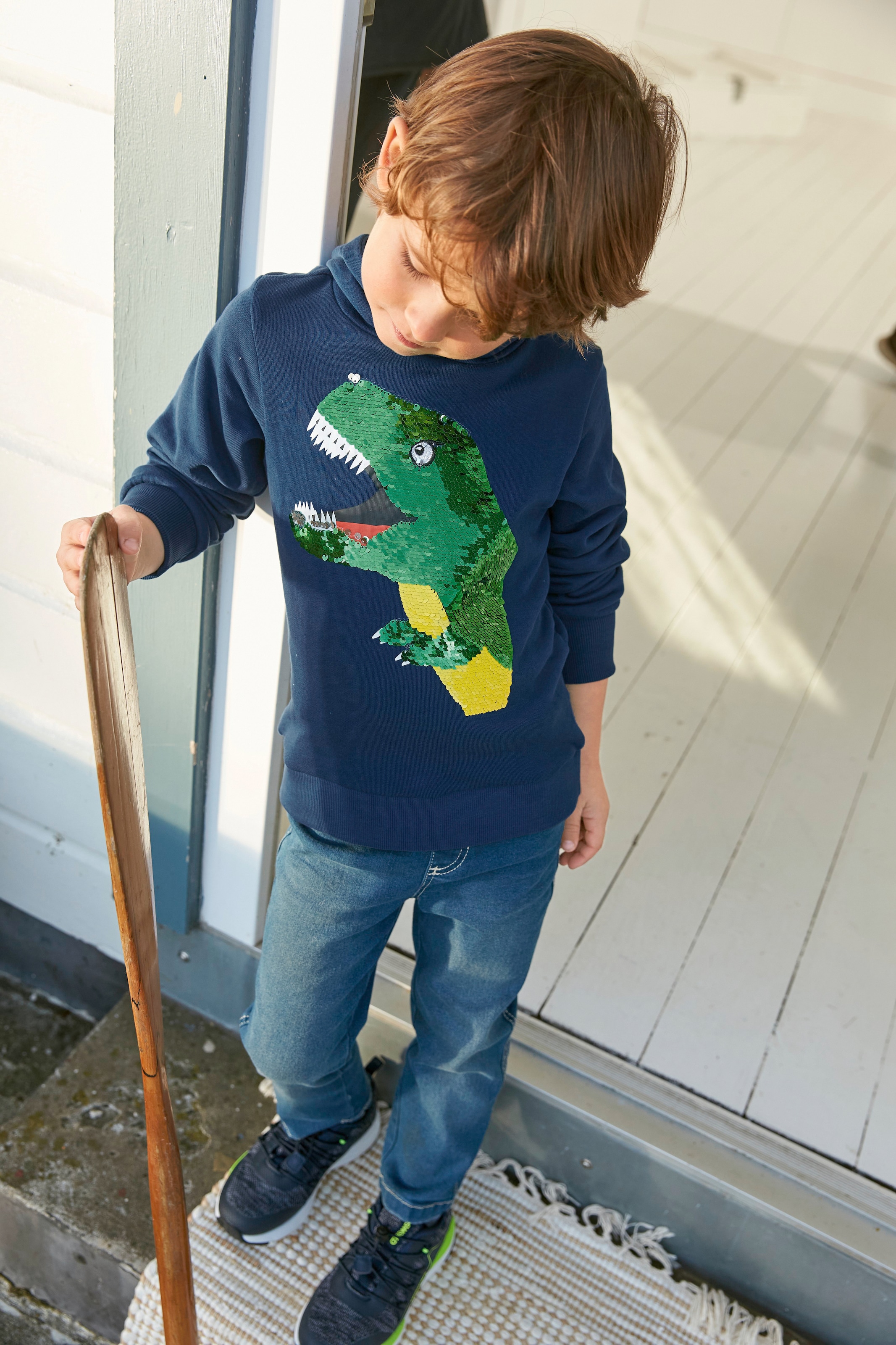 KIDSWORLD Wendepailletten« aus Dino »mit bei tollem Kapuzensweatshirt
