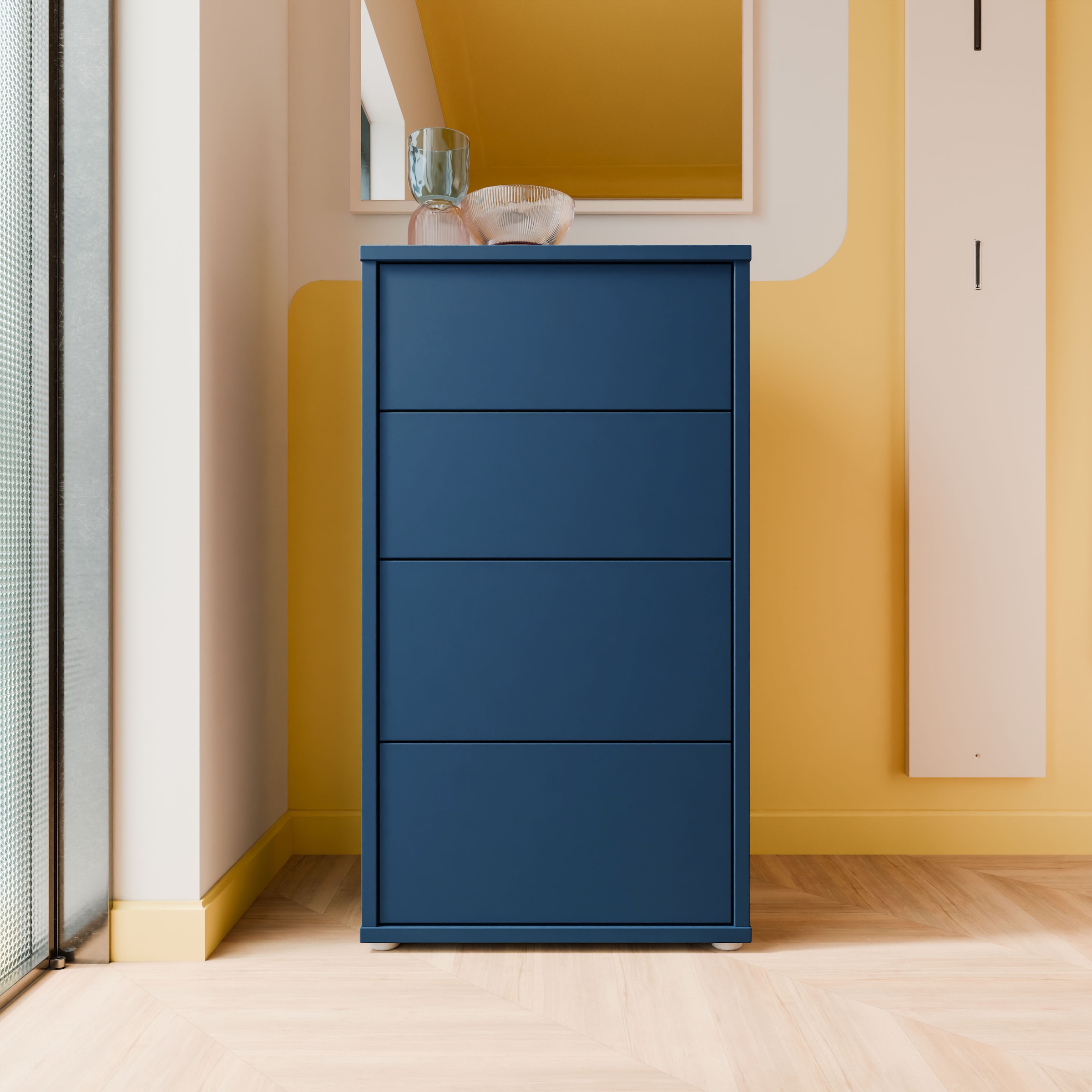 FORTE Kommode »Alice Springs, Kommode Höhe 99,1 cm, 4 Schubkästen« Schubkästen mit Vollauszug, Grifflos, Push to open