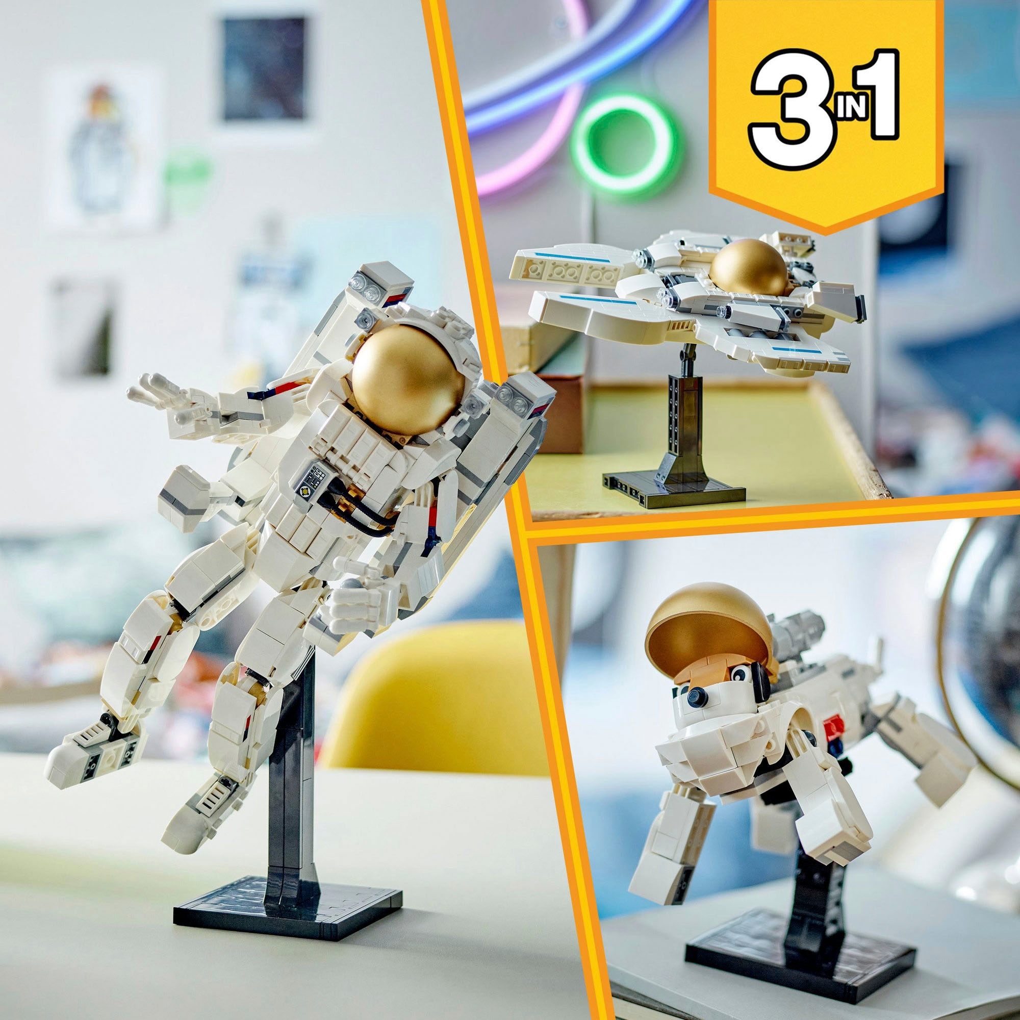 LEGO® Konstruktionsspielsteine »Astronaut im Weltraum (31152), LEGO Creator 3in1«, (647 St.), Made in Europe