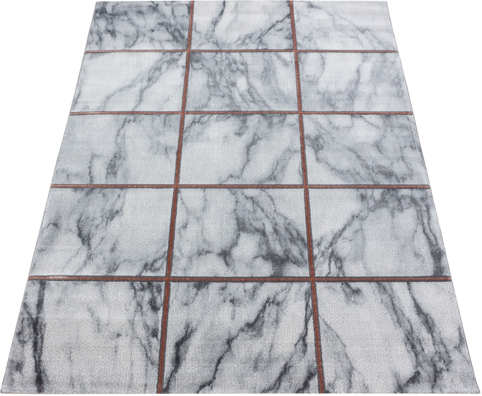 Ayyildiz Teppiche Teppich »NAXOS 3816« rechteckig 12 mm Höhe Läufer, Marmor Optik, Kurzflor, Wohnzimmer