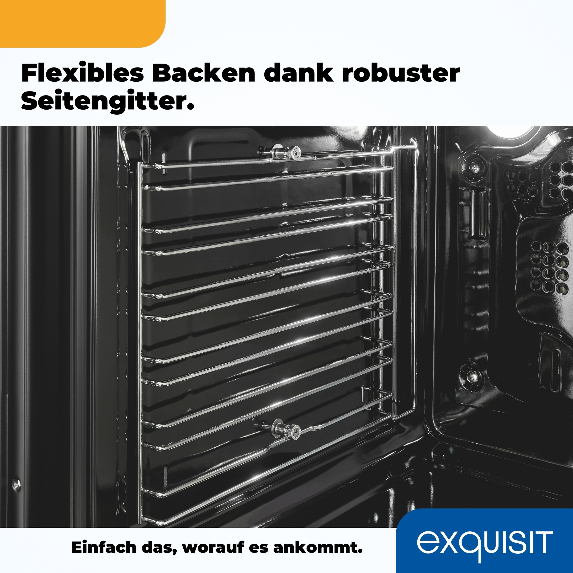 exquisit Elektro-Herd-Set »EHE185-HBZ-020«, mit Teleskopauszug nachrüstbar