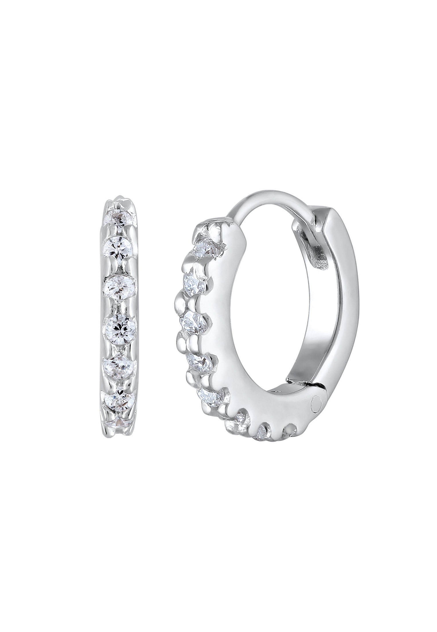 Elli DIAMONDS Paar Creolen »Ohrringe Creolen Laborgzüchteter Diamant Weiß (0.064 ct) 925 Sterling Silber«