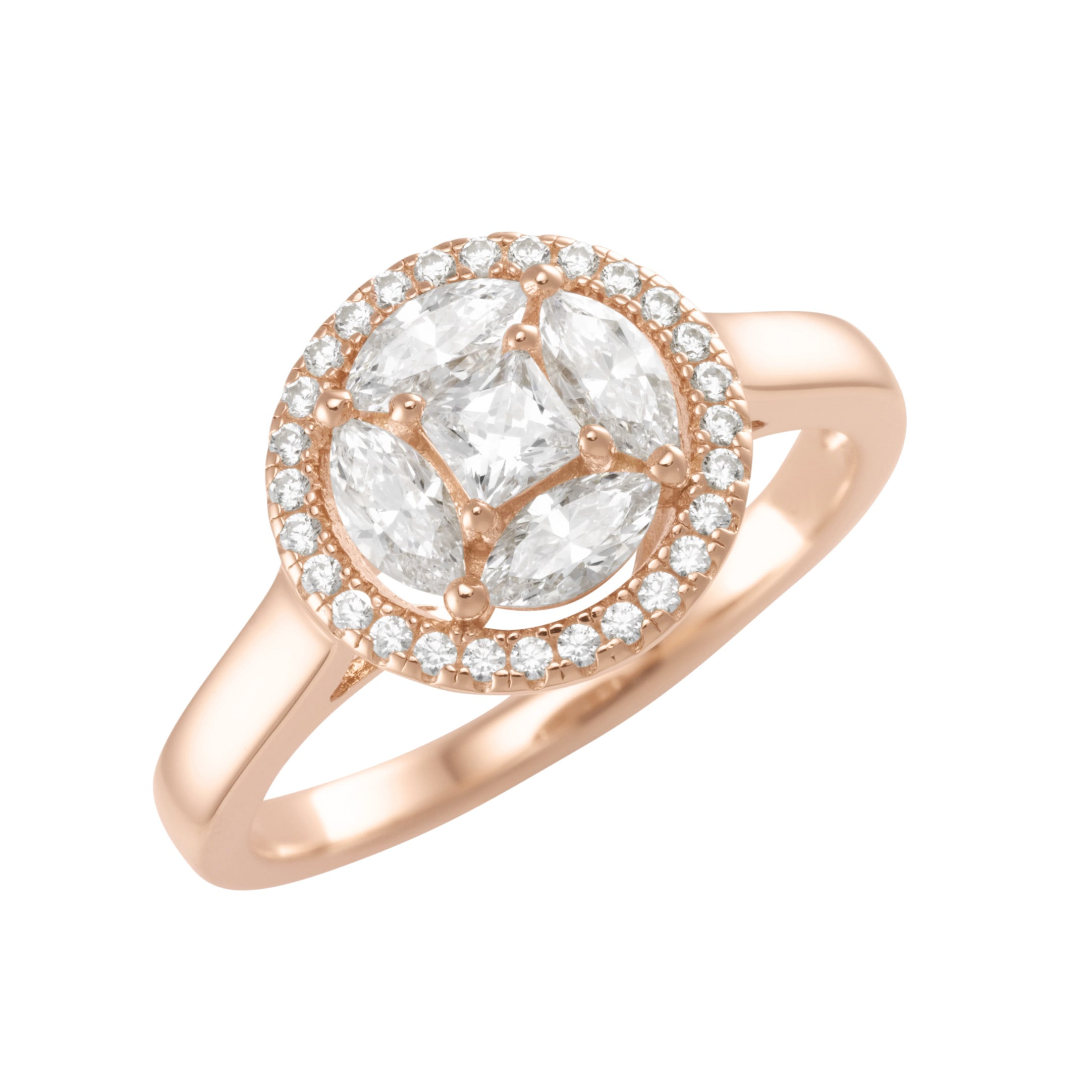 bei MILANO »Ring vergoldet, MARTELLO weißen mit Steinen, UNIVERSAL GIORGIO 925« Silberring online rosé Zirkonia Silber
