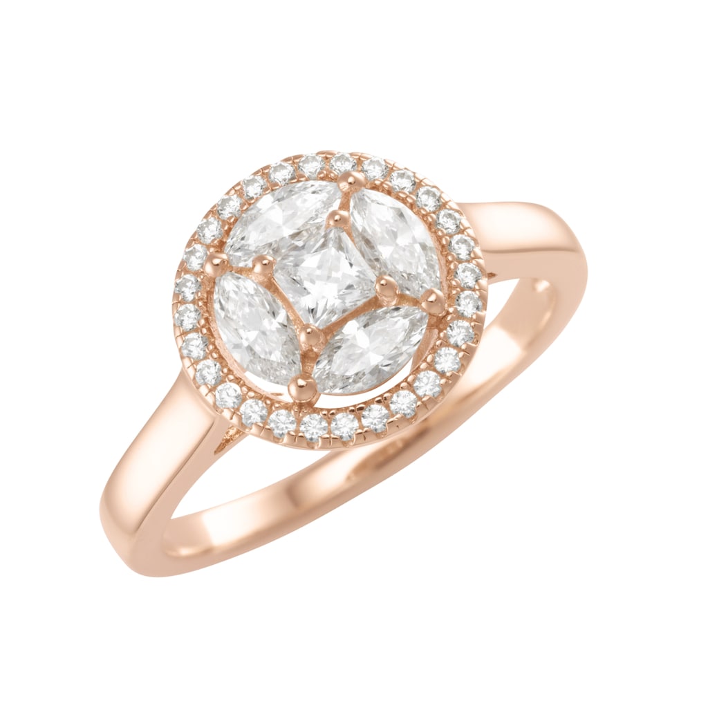 GIORGIO MARTELLO MILANO Silberring »Ring mit weißen Zirkonia Steinen, rosé vergoldet, Silber 925«