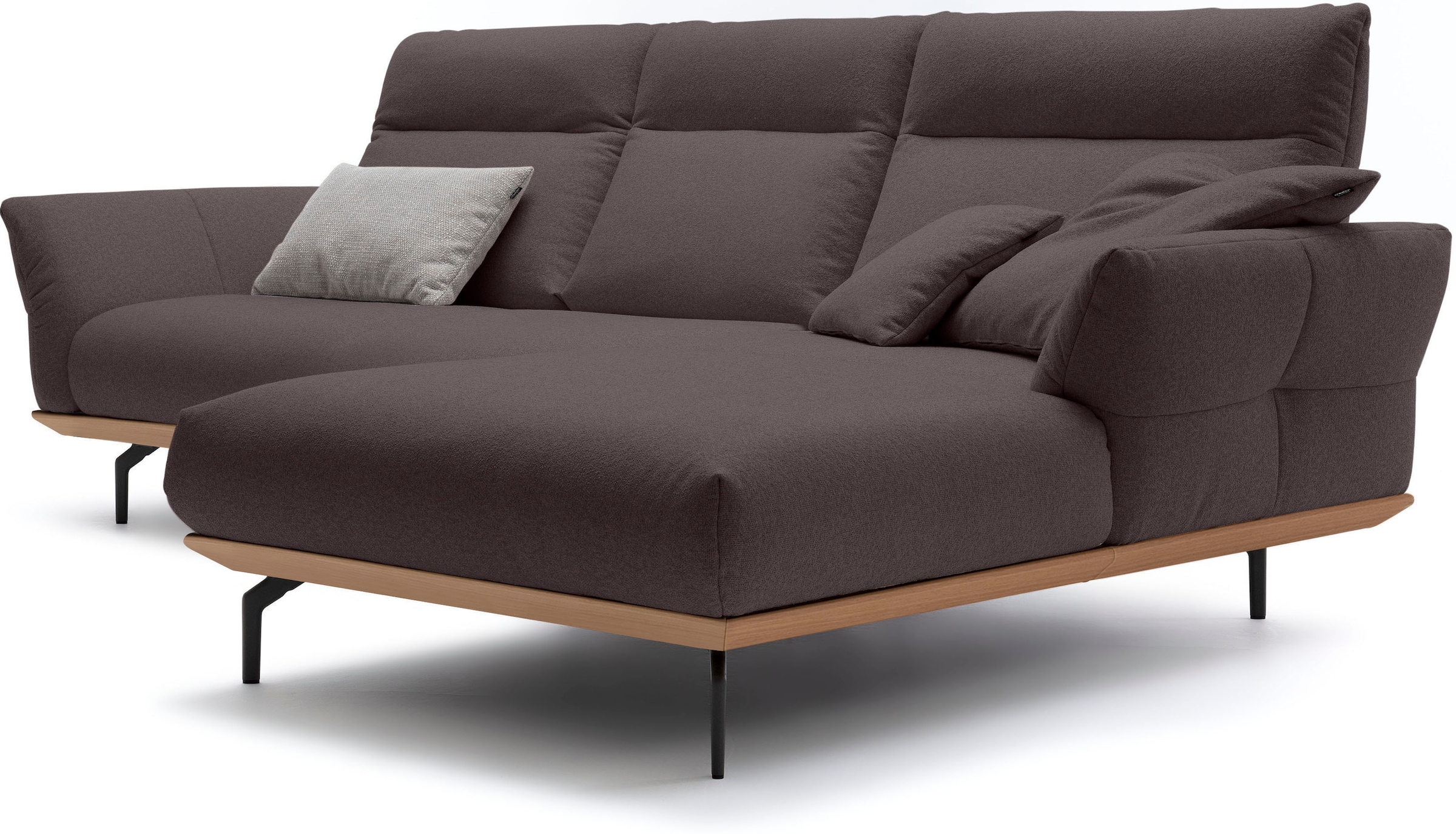 Creation BY ROLF BENZ Ecksofa »CR.460«, Sockel in Eiche, Alugussfüße in umbragrau, Breite 298 cm