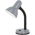 EGLO Tischleuchte »BASIC«, E27, silber / Ø12,5 x H30 cm / exkl. 1 x E27 (je max. 40W) / Wippschalter - schwenkbar - flexibler Hals - Schreibtischlampe - Tischlampe - Bürolampe - Lampe - Büro - Schreibtischleuchte