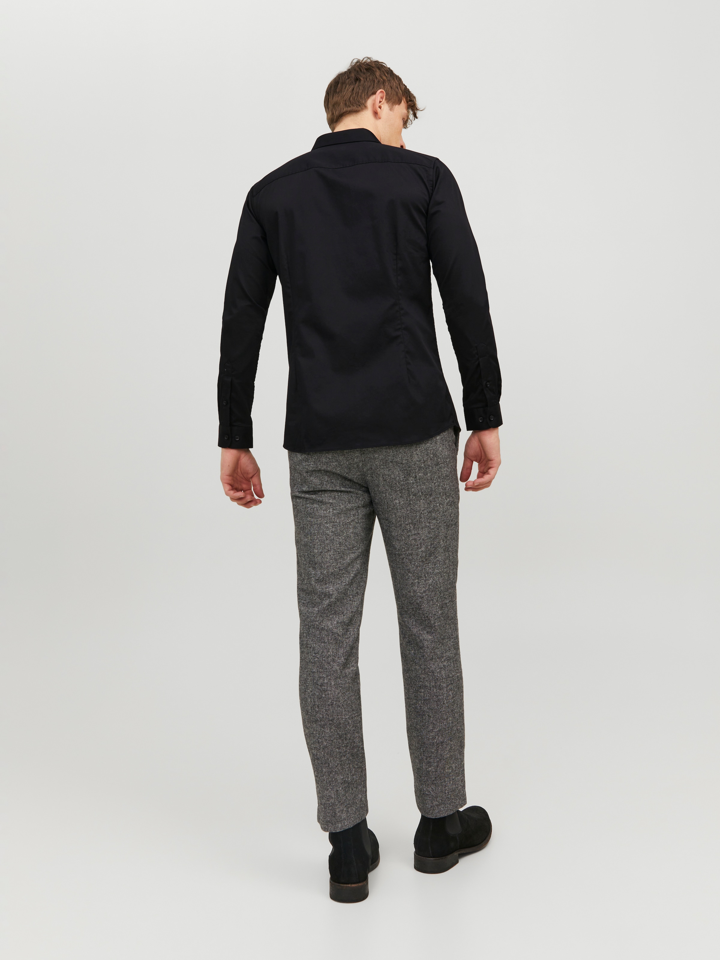 Jack & Jones Businesshemd »JJPRPARMA in Skinny Fit, Stretchanteil und verstellbaren Manschetten« sehr schmal, Web, Baumwollmischung