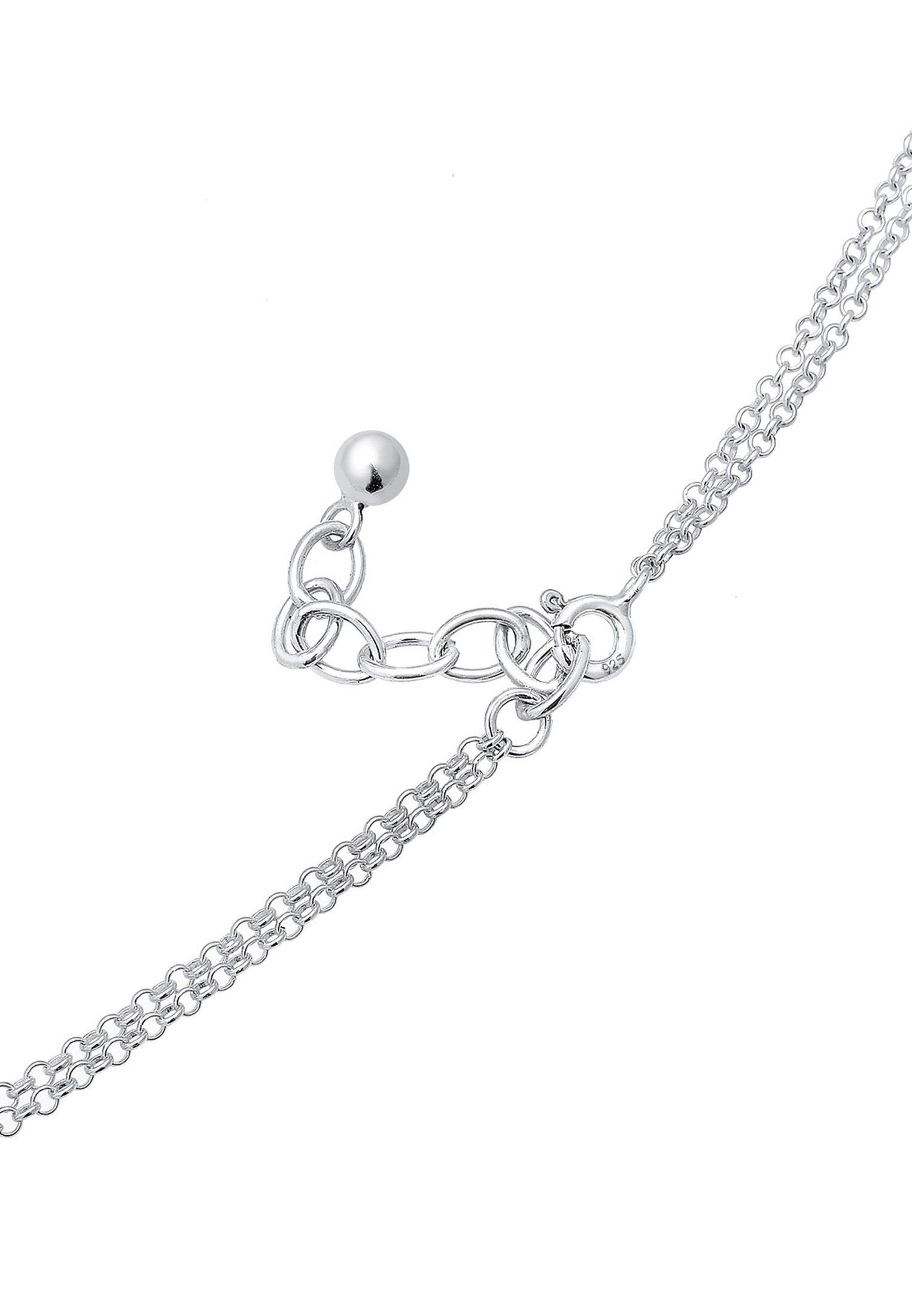Elli Y-Kette »Halskette Y-Kette Geo Layer Kreis Plättchen 925 Silber«