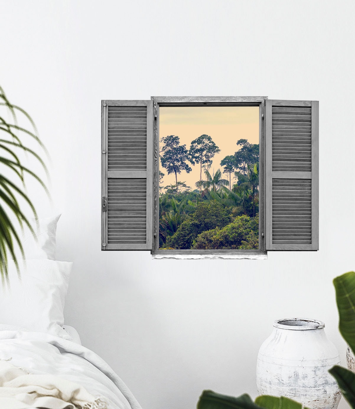 queence Wandtattoo »Regenwald«, (1 St.), Wandsticker, Wandbild, selbstklebend, 3D, Fenster