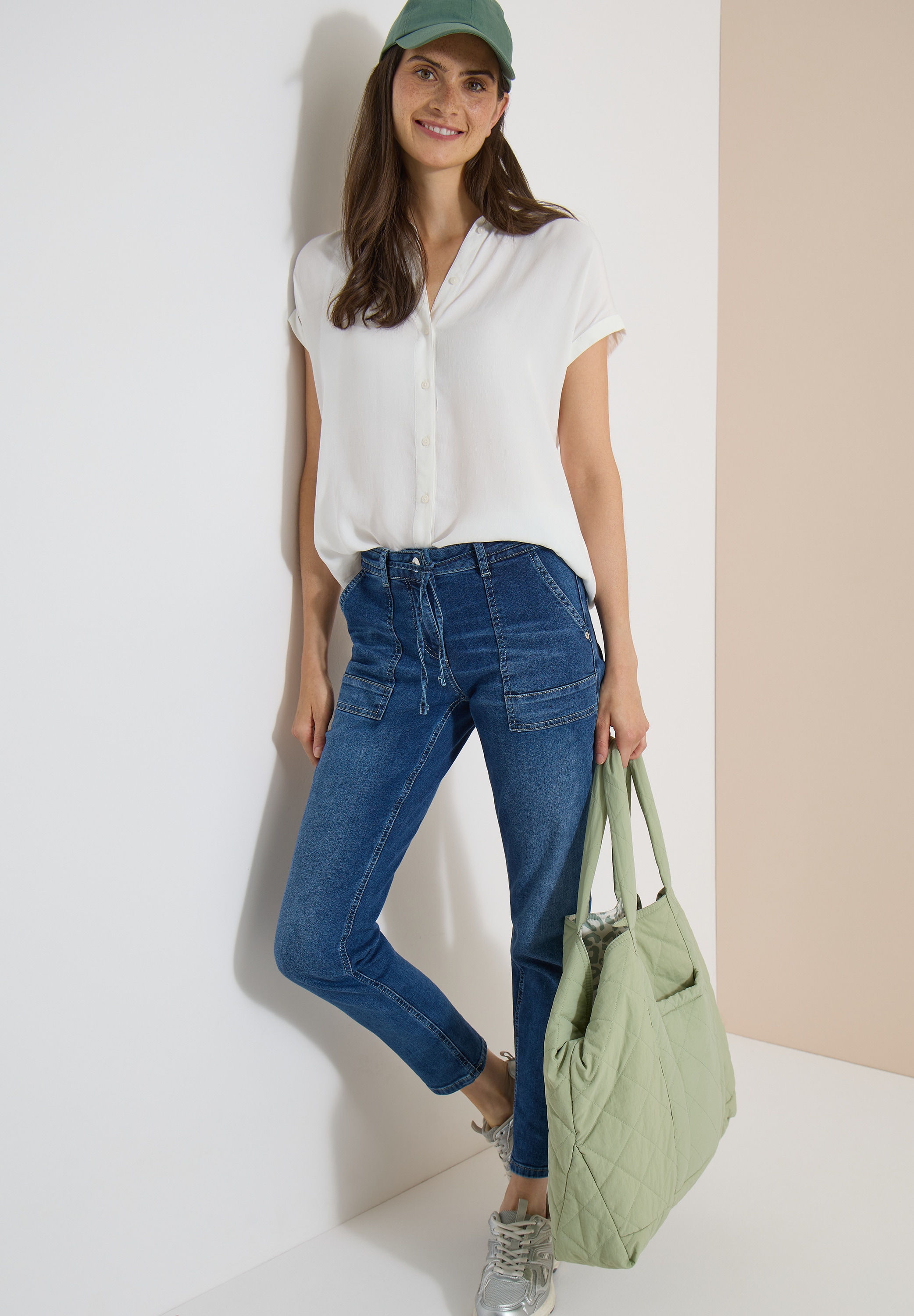Cecil Straight-Jeans »Style Scarlett« mit Gürteldetail zum Binden / Stretch