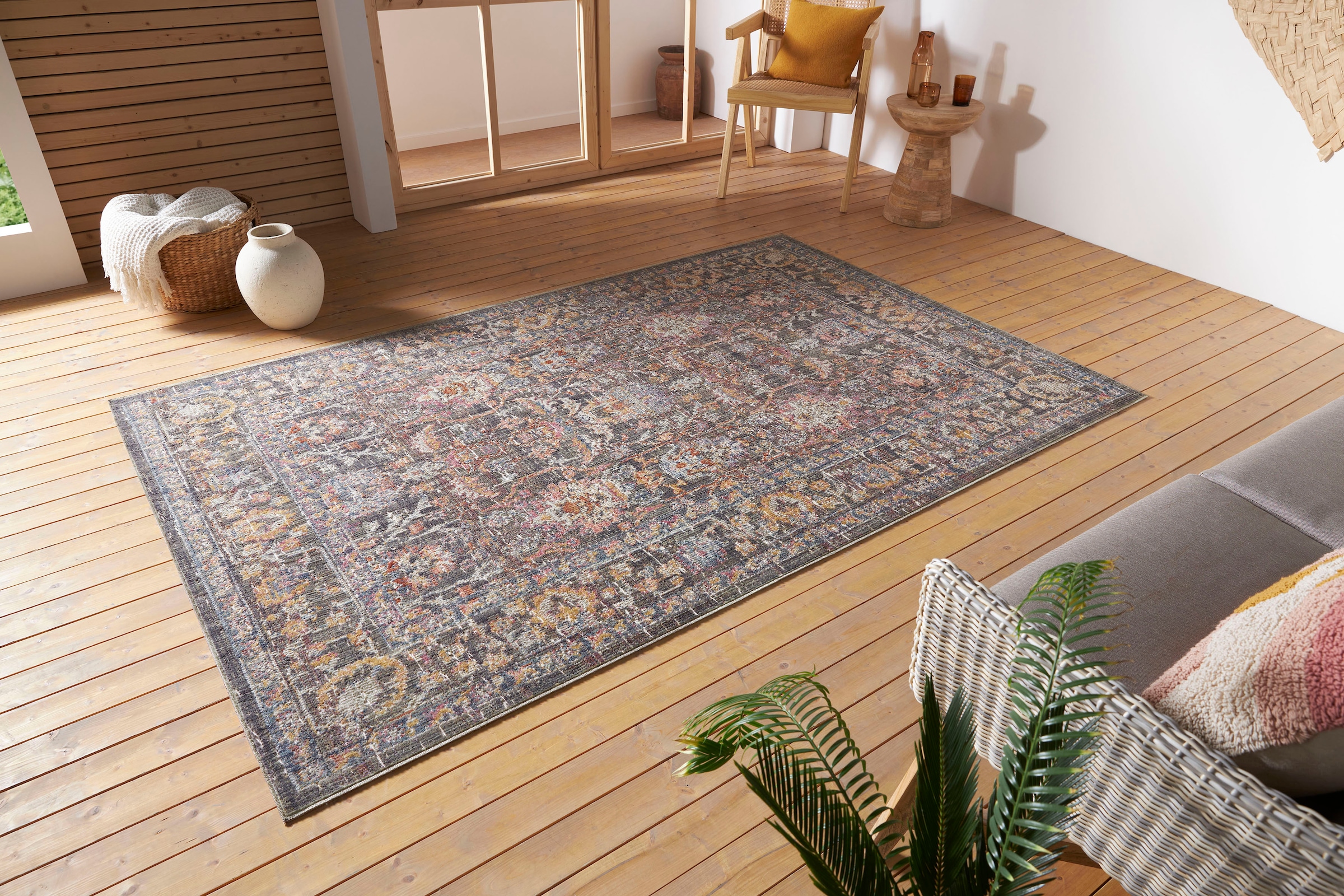 NORTHRUGS Teppich »Port Said«, rechteckig, 3 mm Höhe, In-& Outdoor, Läufer, Wetterfest, Balkon, Wohnzimmer, Orient