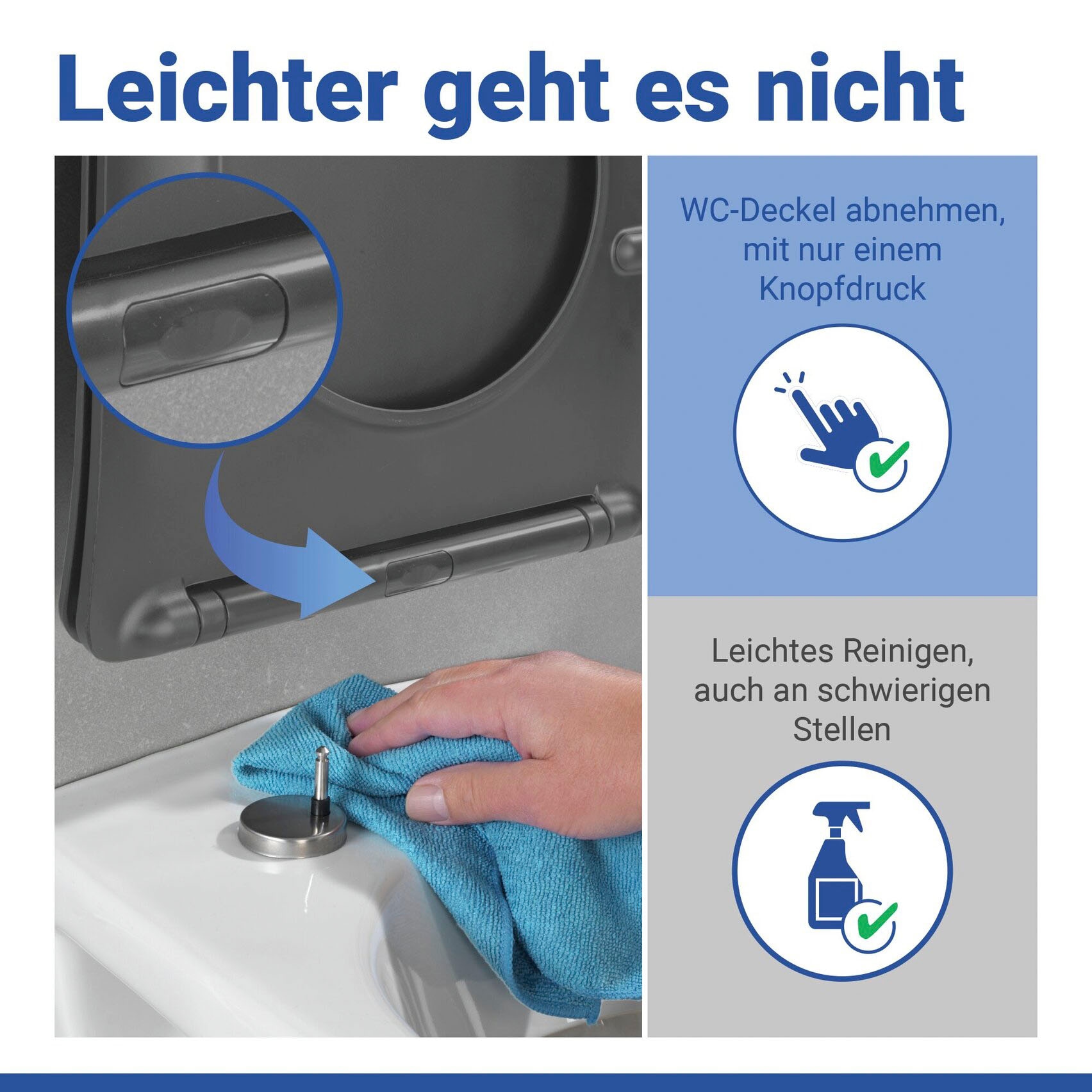 WENKO WC-Sitz »Modell Galati« Toilettensitz aus Duroplast, ultraflach, D-Form, mit Absenkautomatik